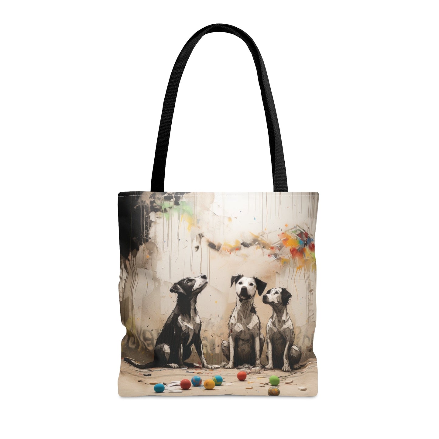 Banksy Style | 3 Dogs Meeting | Tote Bag
