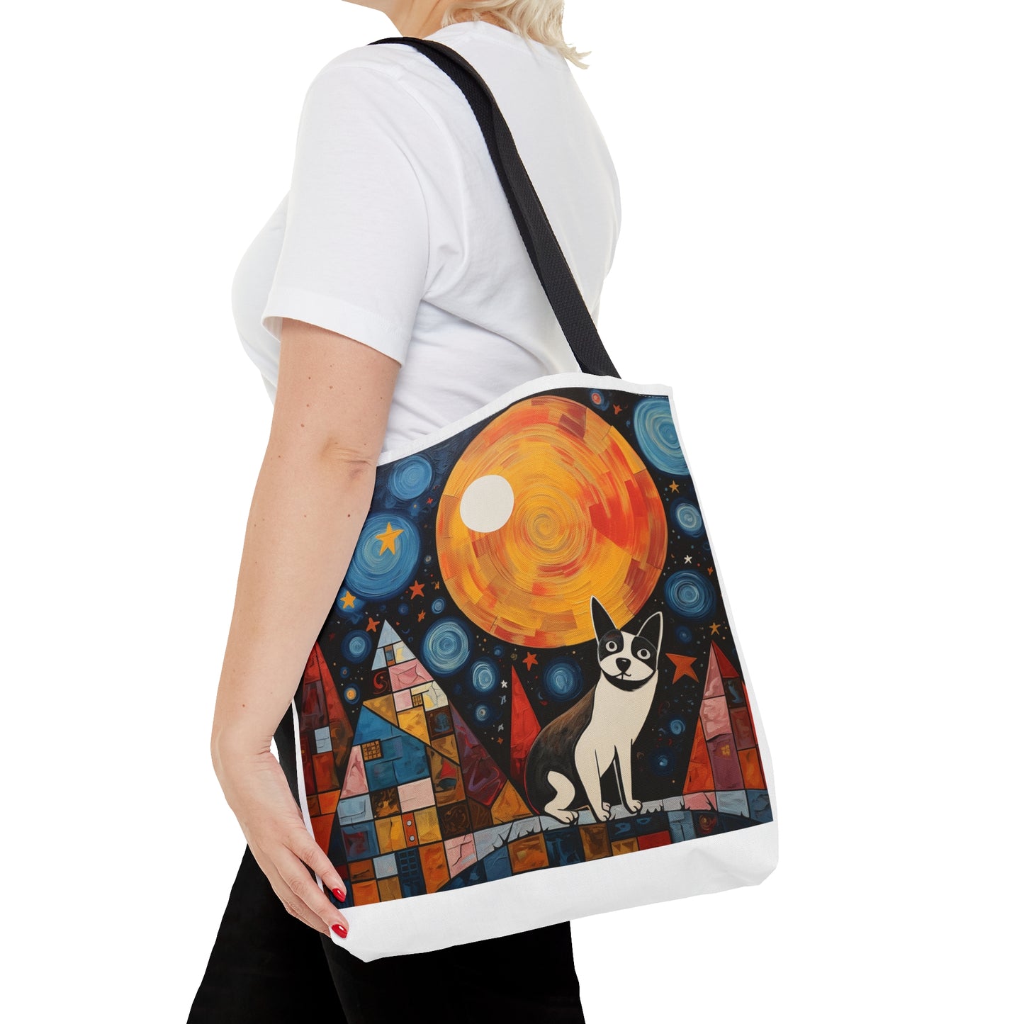 Galina & Burch Style | Orange Moon & Dog | Tote Bag - Pup Culture Designs