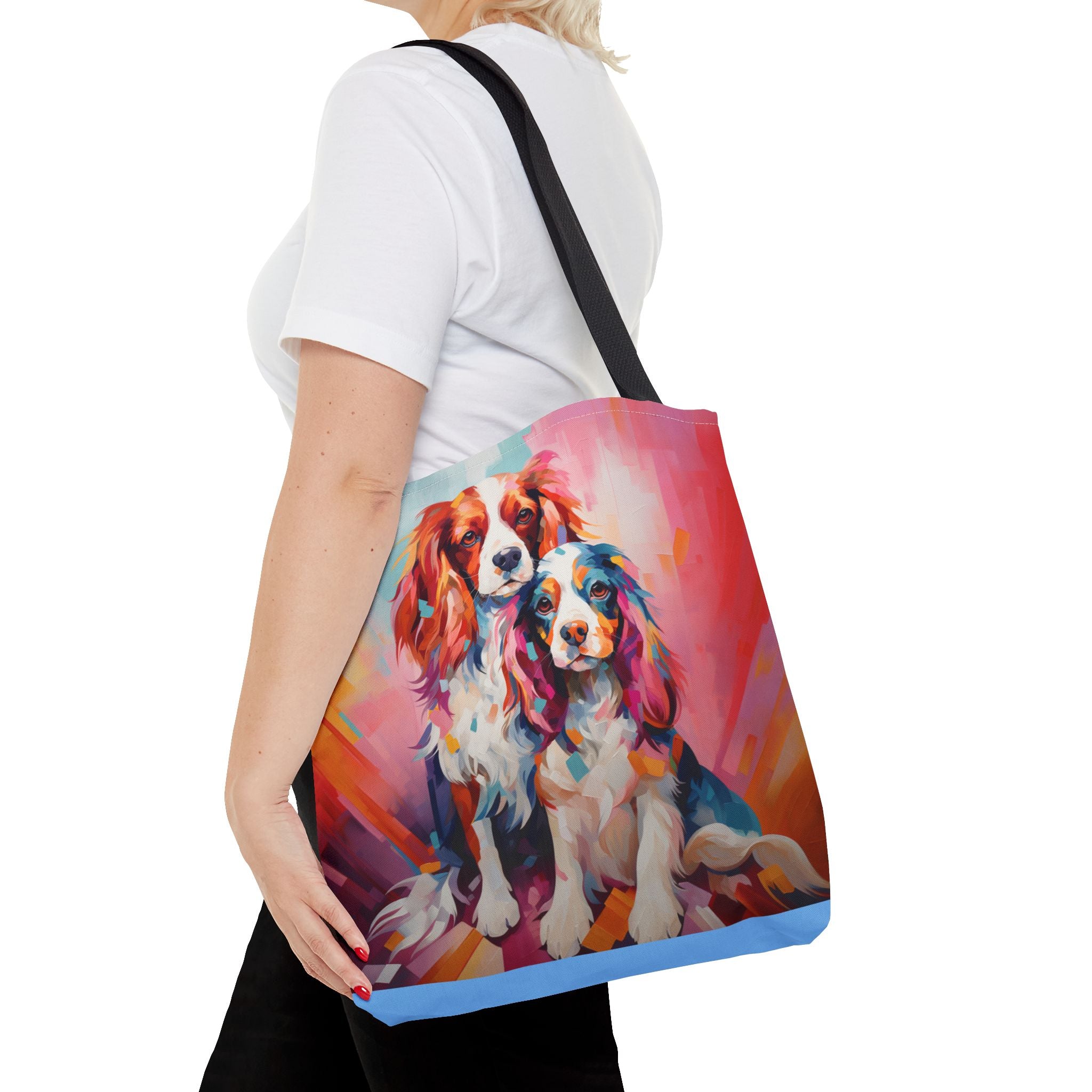 Cavalier King Charles Spaniel Dog Art Multicolor Poly Tote - cavalier-tote-2
