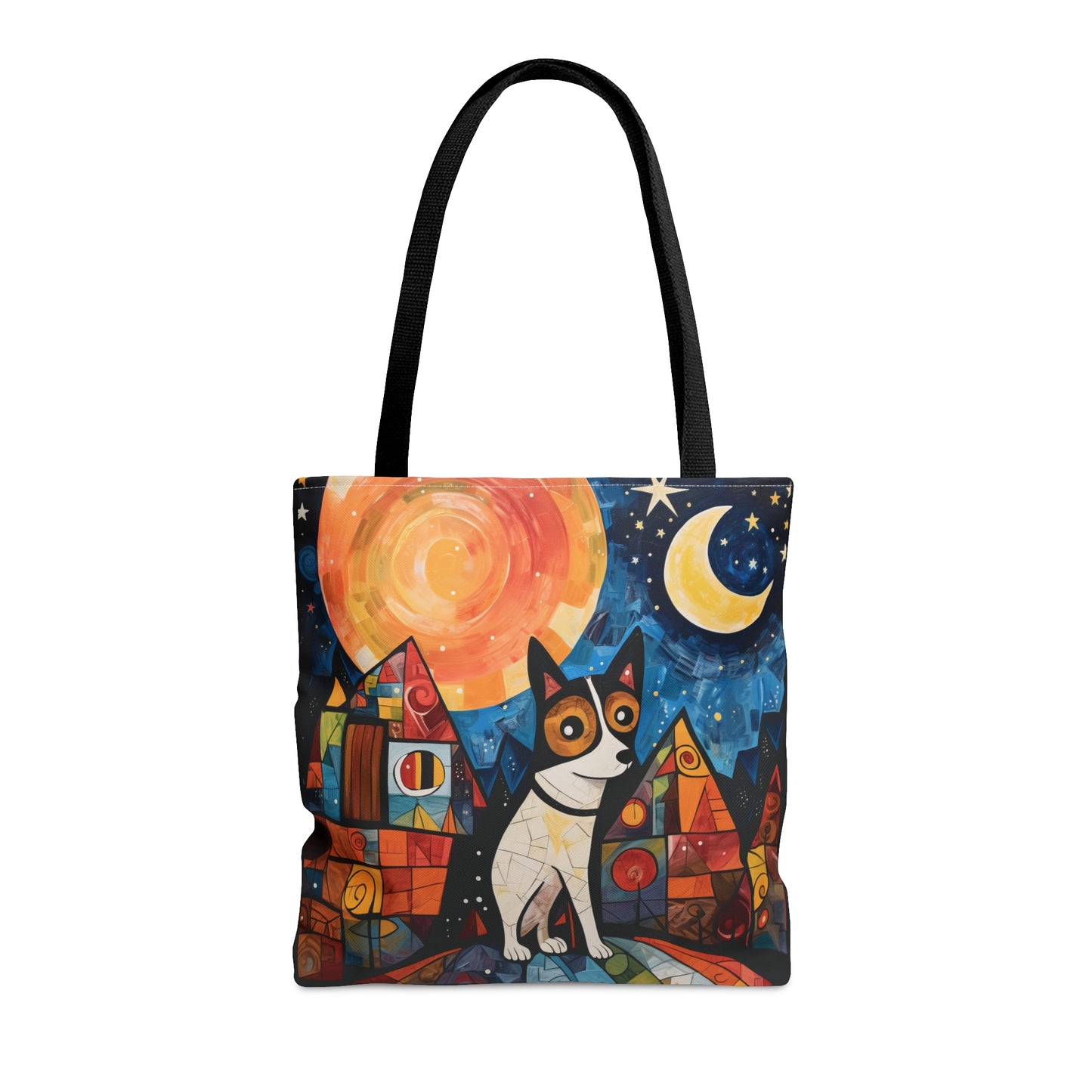 Galina & Burch Style | Big Eyed Pup | Black Fabric | Tote Bag - Pup Culture Designs