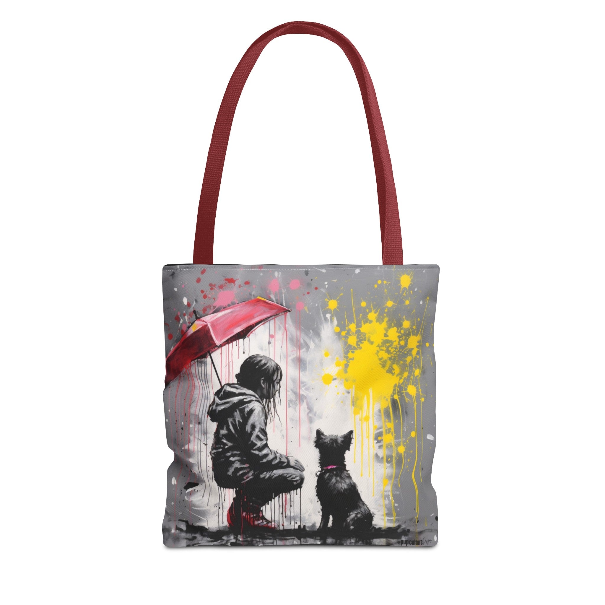 Girl's Best Friend Dog Art Original Design Tote Bag - girls-best-friend-dog-art-original-design-tote-bag