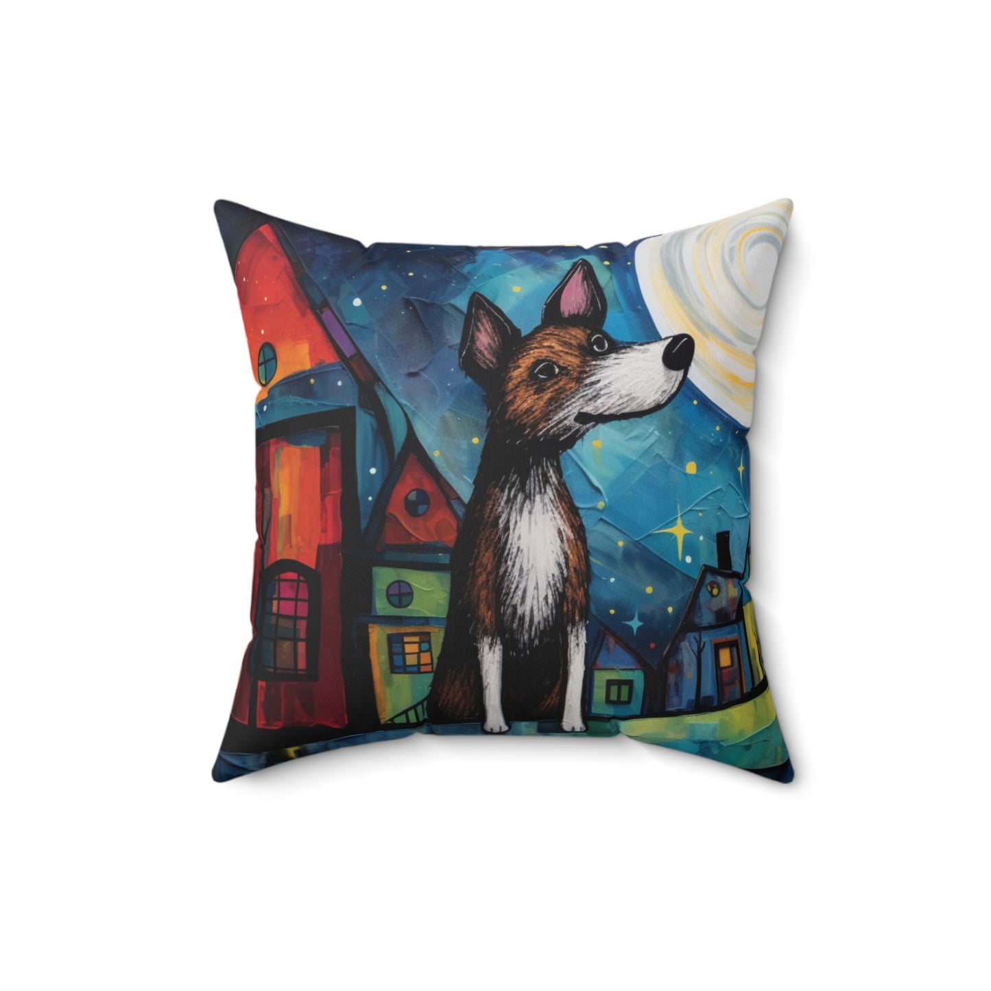 Galina & Burch Style | Howlin' At The Moon | Square Throw Pillow - Pup Culture Designs
