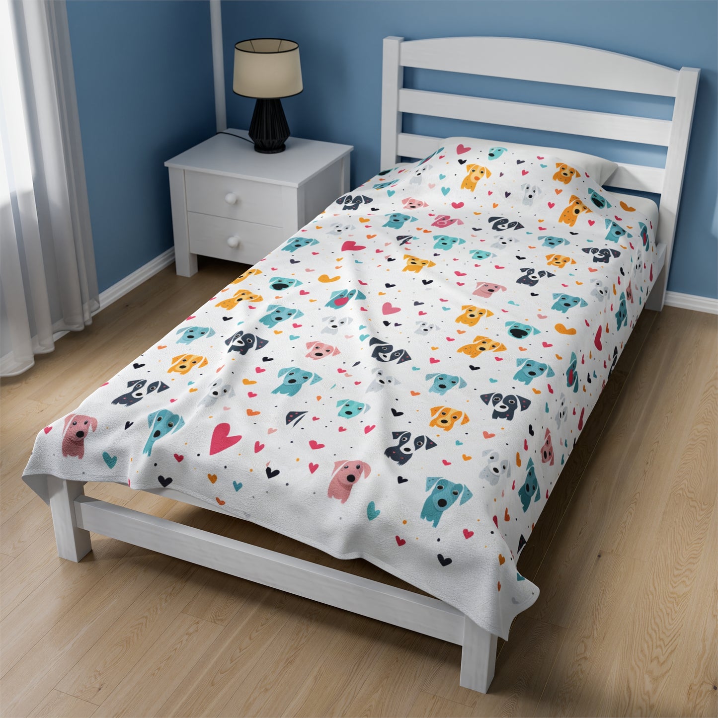 Icons | Hearts & Dogs | Velveteen Plush Blanket - Pup Culture Designs