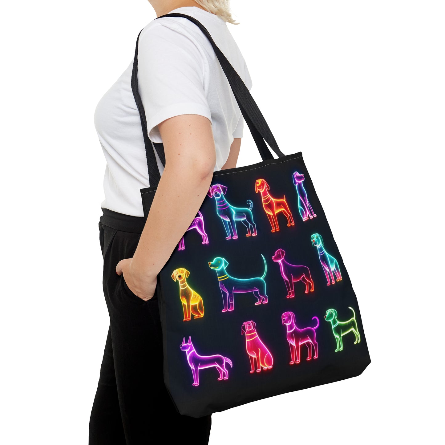 Icons | Neon Dogs | Black | Tote Bag - Pup Culture Designs