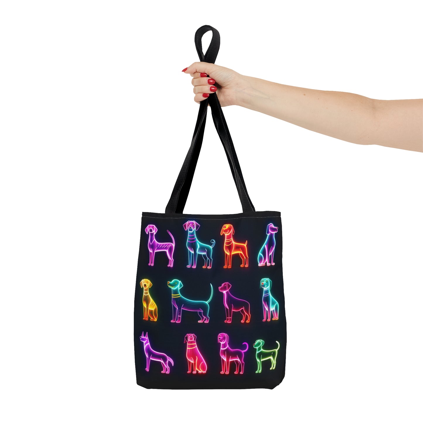 Icons | Neon Dogs | Black | Tote Bag - Pup Culture Designs