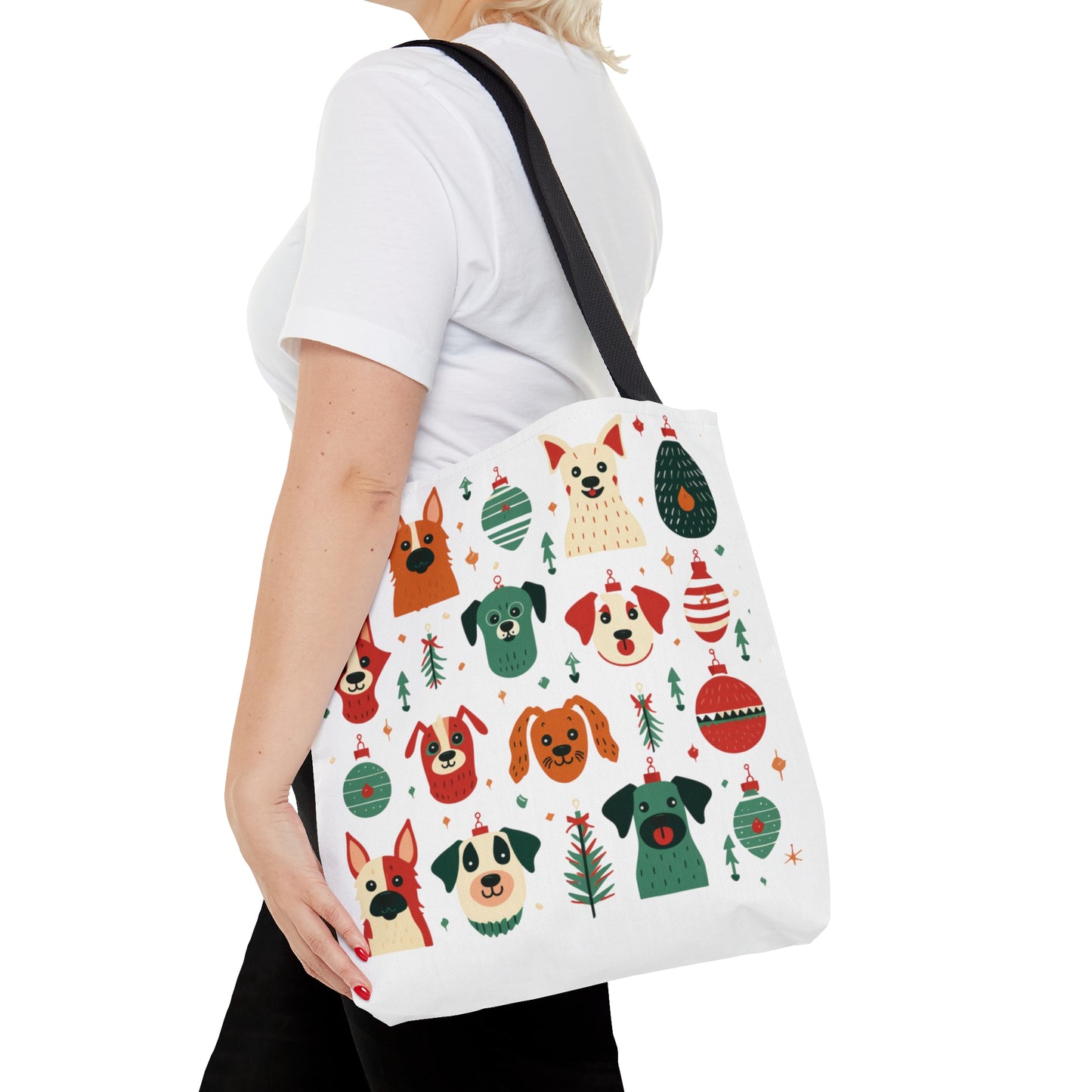 Holiday | Christmas Dog Icons | White | Tote Bag
