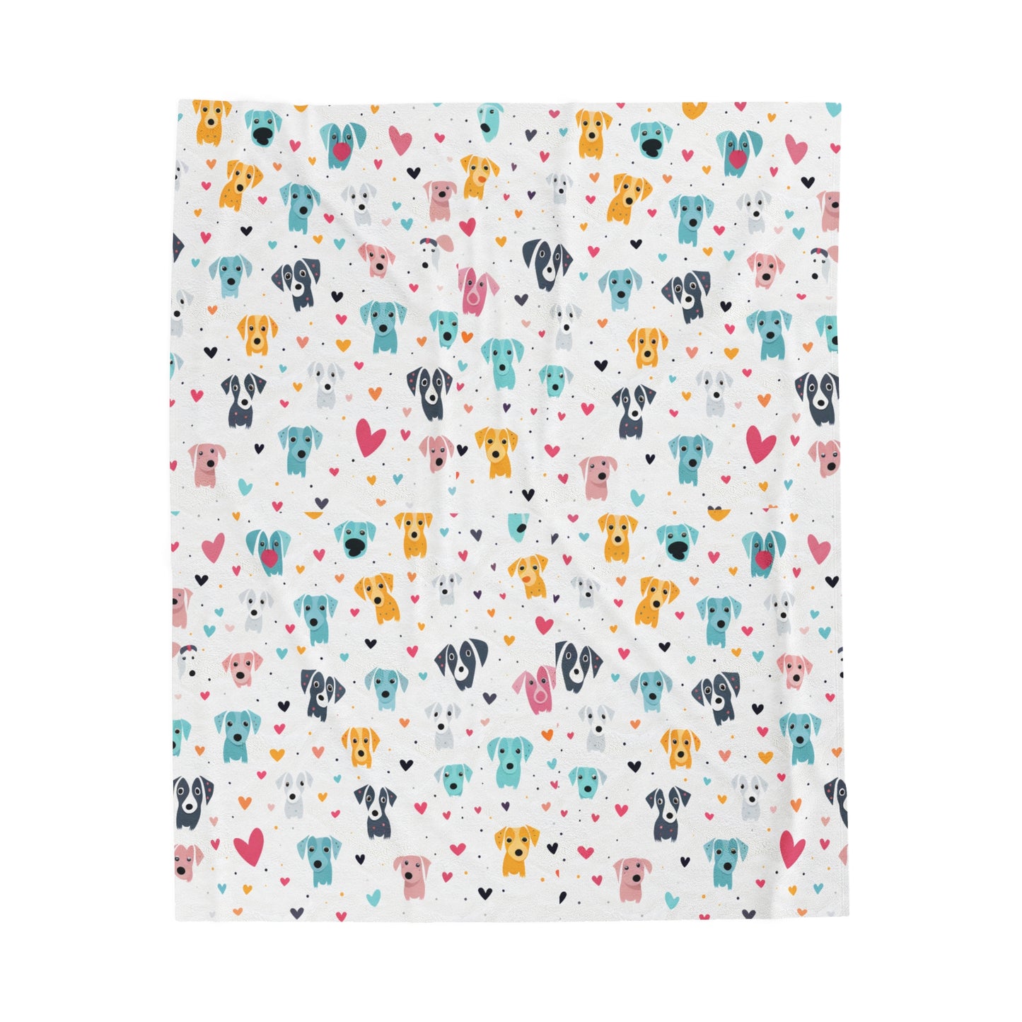 Icons | Hearts & Dogs | Velveteen Plush Blanket - Pup Culture Designs
