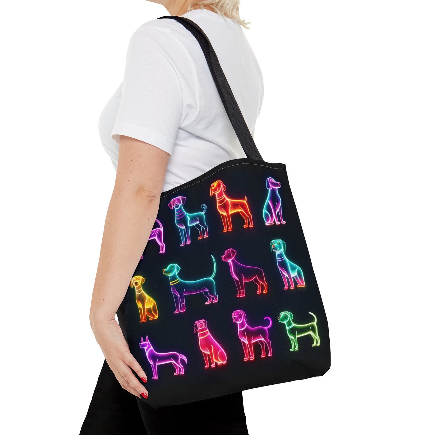 Icons | Neon Dogs | Black | Tote Bag - Pup Culture Designs