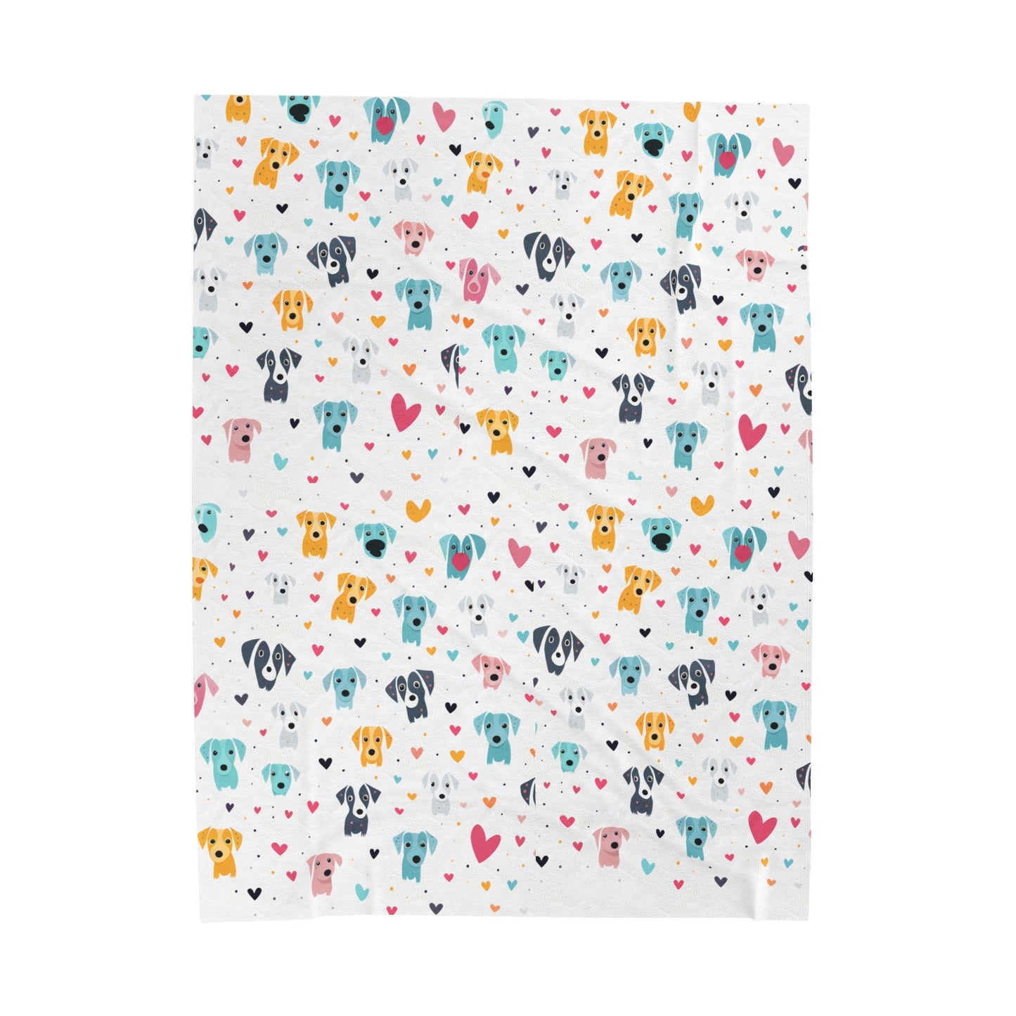Icons | Hearts & Dogs | Velveteen Plush Blanket - Pup Culture Designs