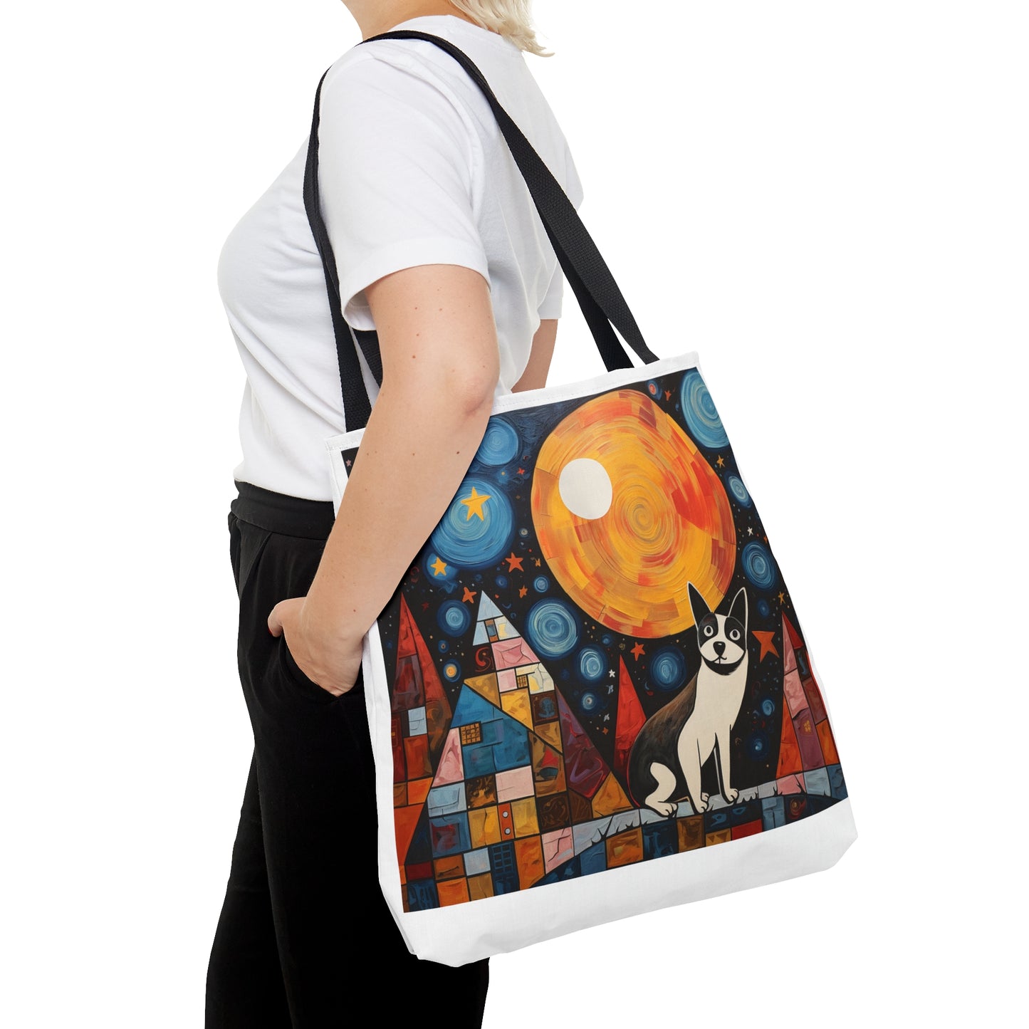 Galina & Burch Style | Orange Moon & Dog | Tote Bag - Pup Culture Designs
