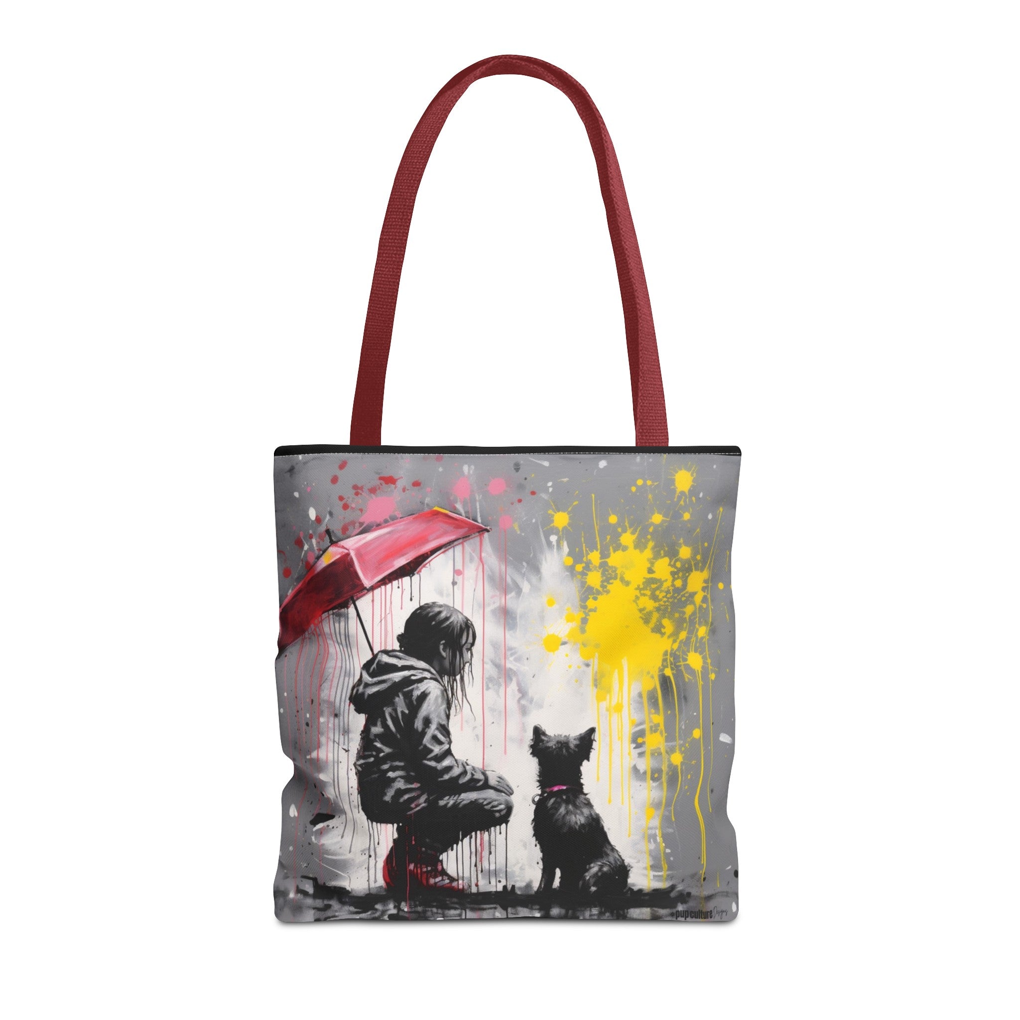 Girl's Best Friend Dog Art Original Design Tote Bag - girls-best-friend-dog-art-original-design-tote-bag