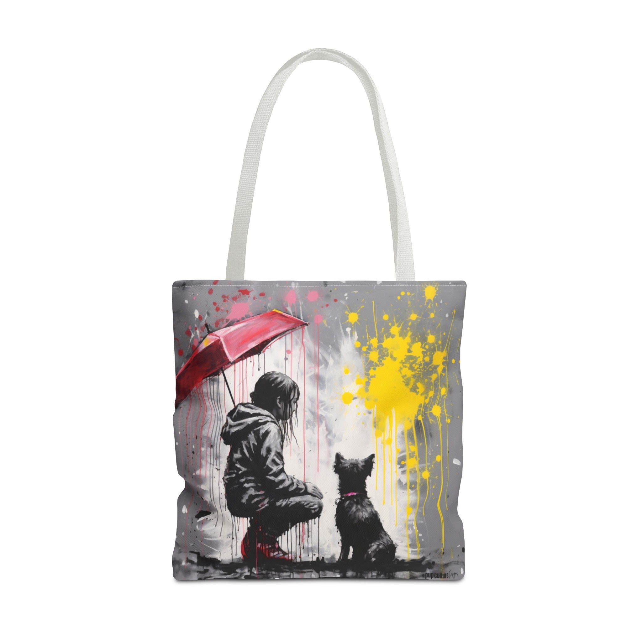 Girl's Best Friend Dog Art Original Design Tote Bag - girls-best-friend-dog-art-original-design-tote-bag