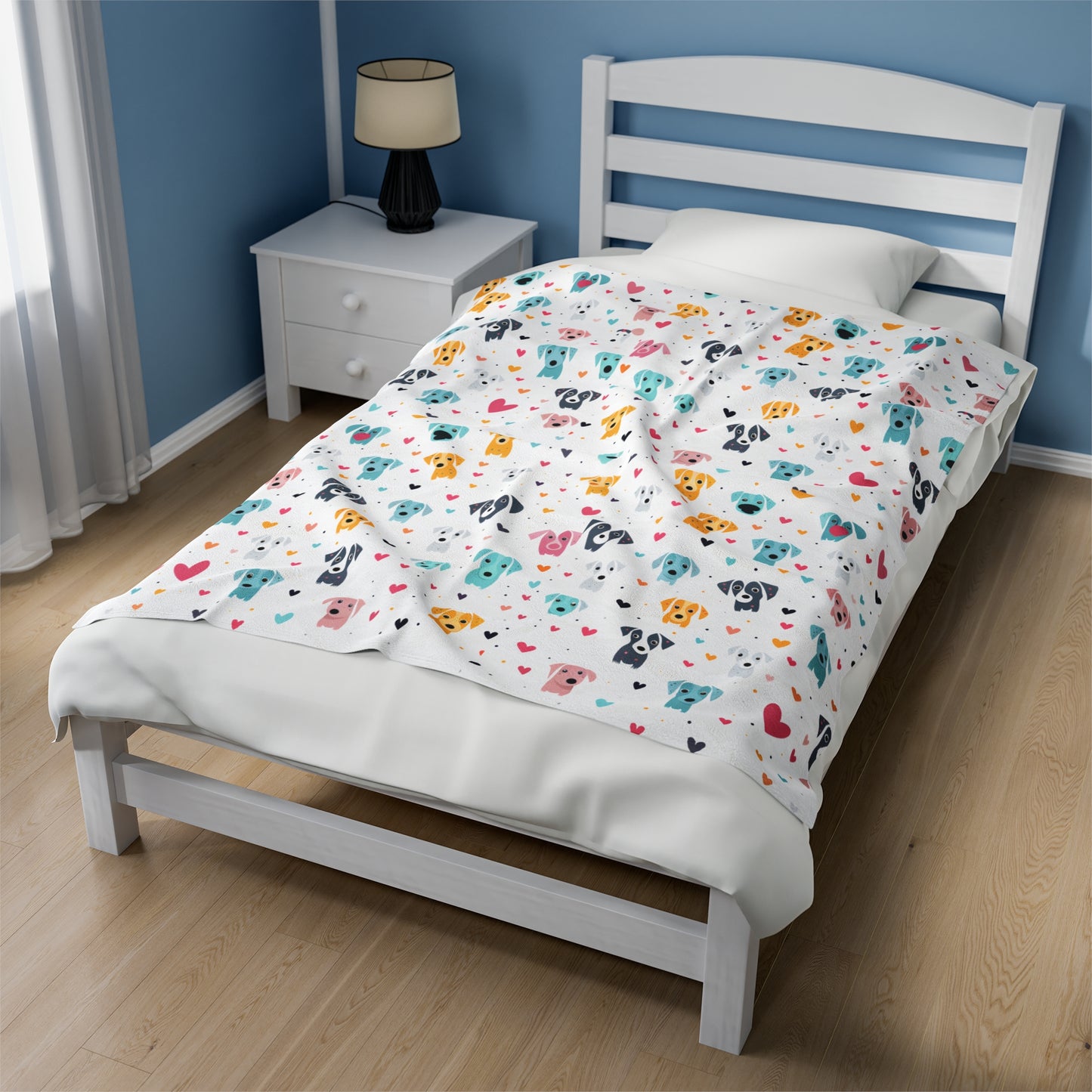 Icons | Hearts & Dogs | Velveteen Plush Blanket - Pup Culture Designs