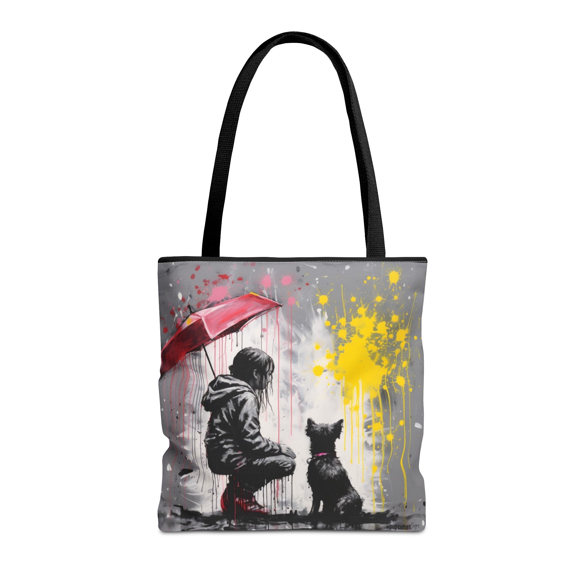 Girl's Best Friend Dog Art Original Design Tote Bag - girls-best-friend-dog-art-original-design-tote-bag
