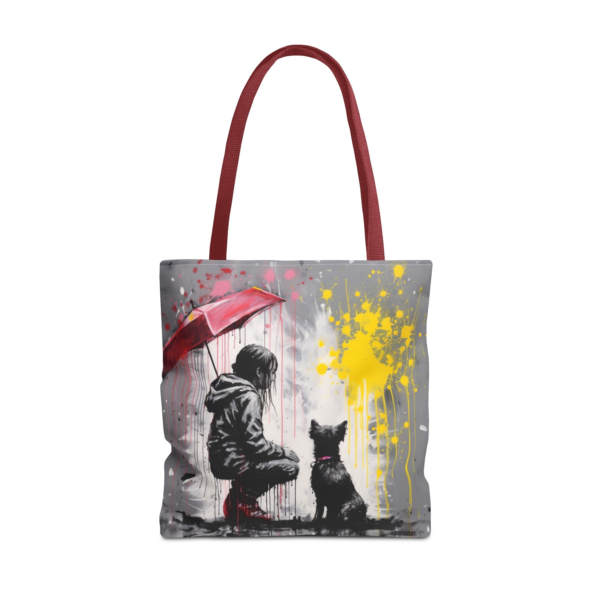 Girl's Best Friend Dog Art Original Design Tote Bag - girls-best-friend-dog-art-original-design-tote-bag