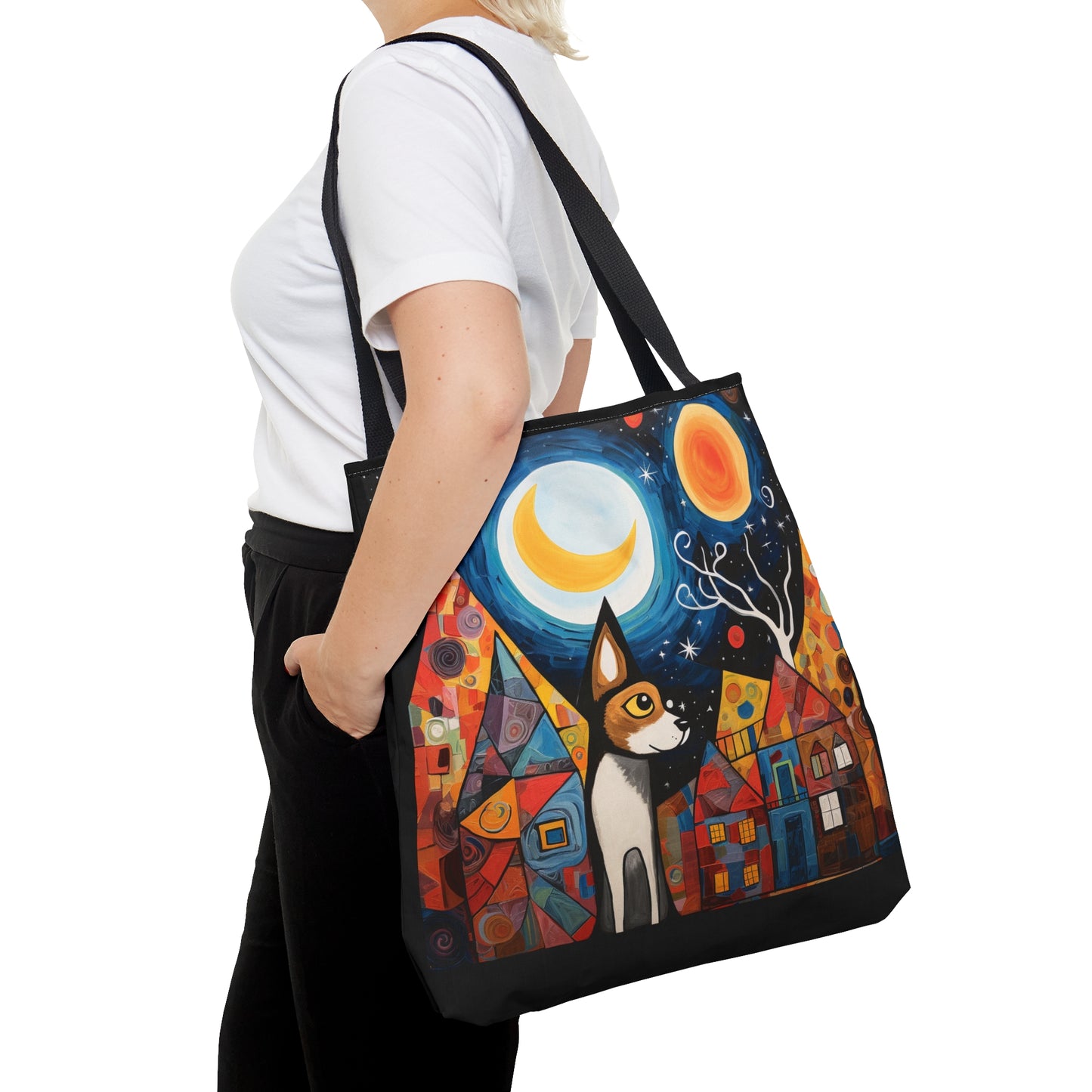 Galina & Burch Style | Crescent Moon & Dog | Tote Bag - Pup Culture Designs