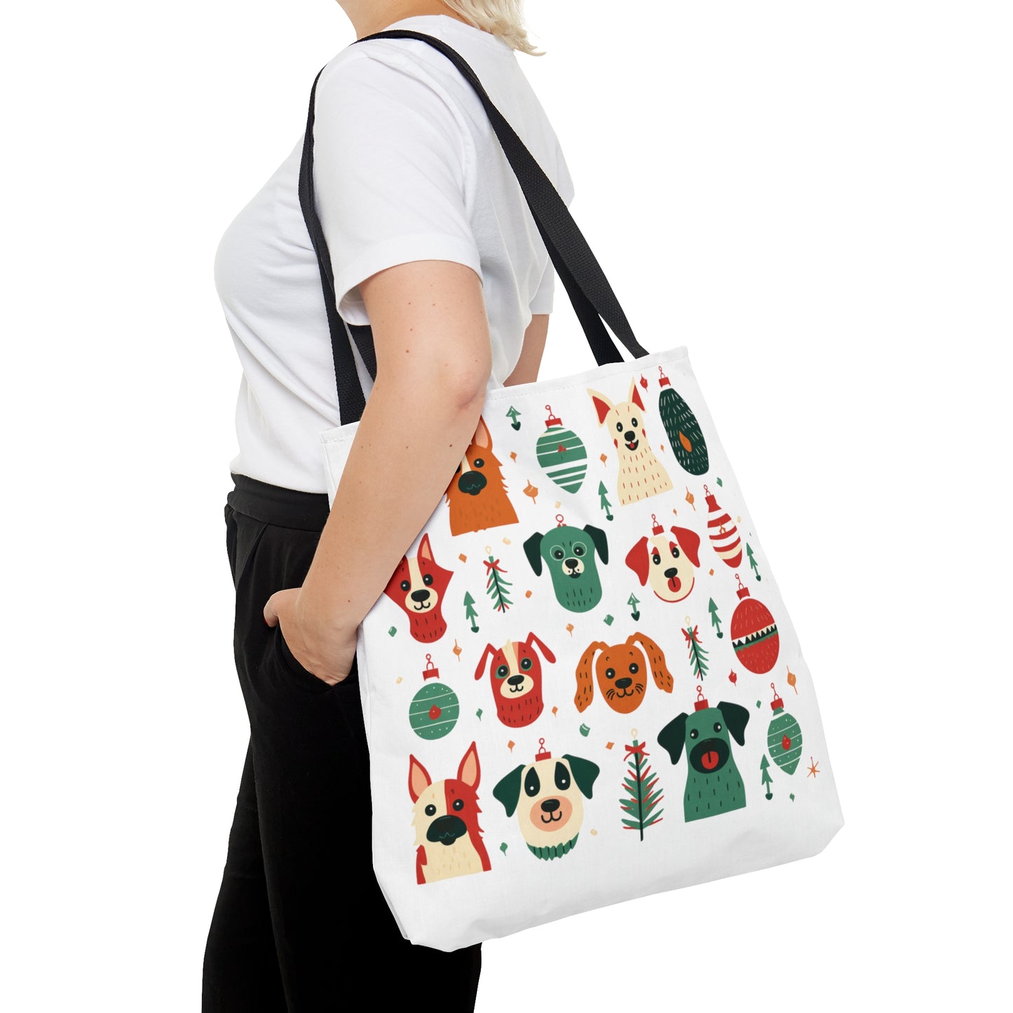 Holiday | Christmas Dog Icons | White | Tote Bag