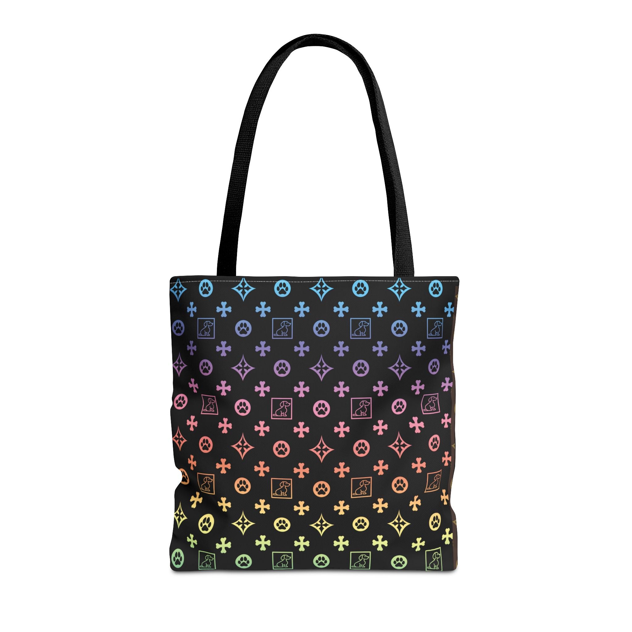 Dog Lover Motif Black Ombre Structured Poly Tote - dog-lover-motif-black-ombre-structured-poly-tote