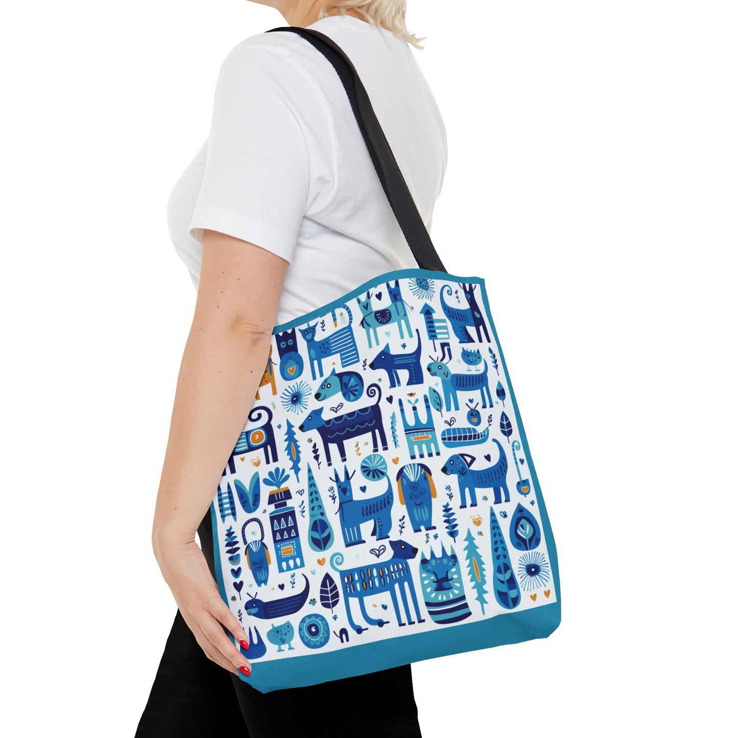 Icons | Light Blue Icons | Tote Bag - Pup Culture Designs