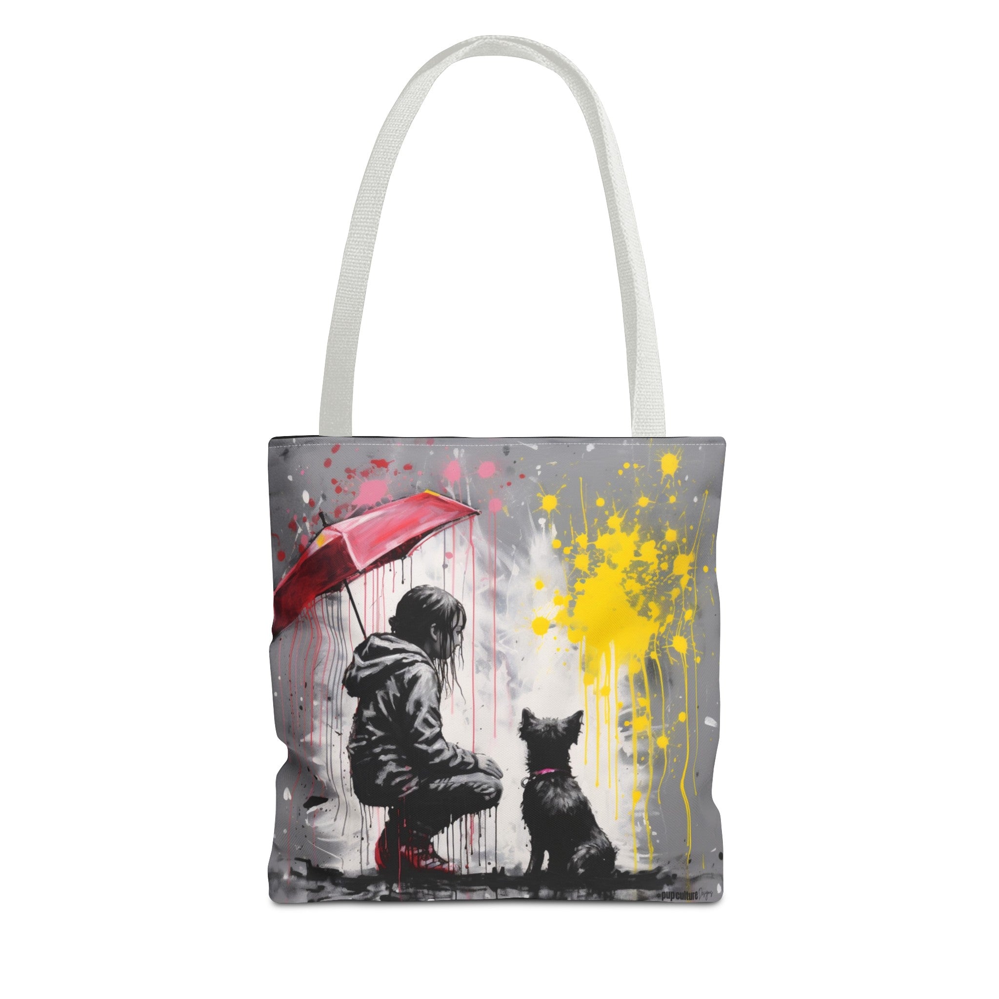 Girl's Best Friend Dog Art Original Design Tote Bag - girls-best-friend-dog-art-original-design-tote-bag