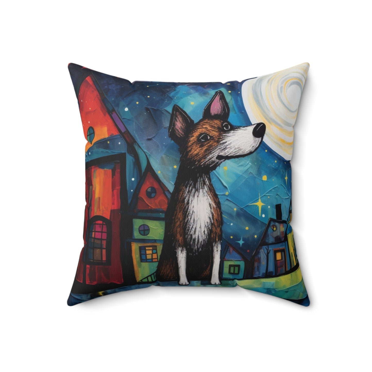 Galina & Burch Style | Howlin' At The Moon | Square Throw Pillow - Pup Culture Designs