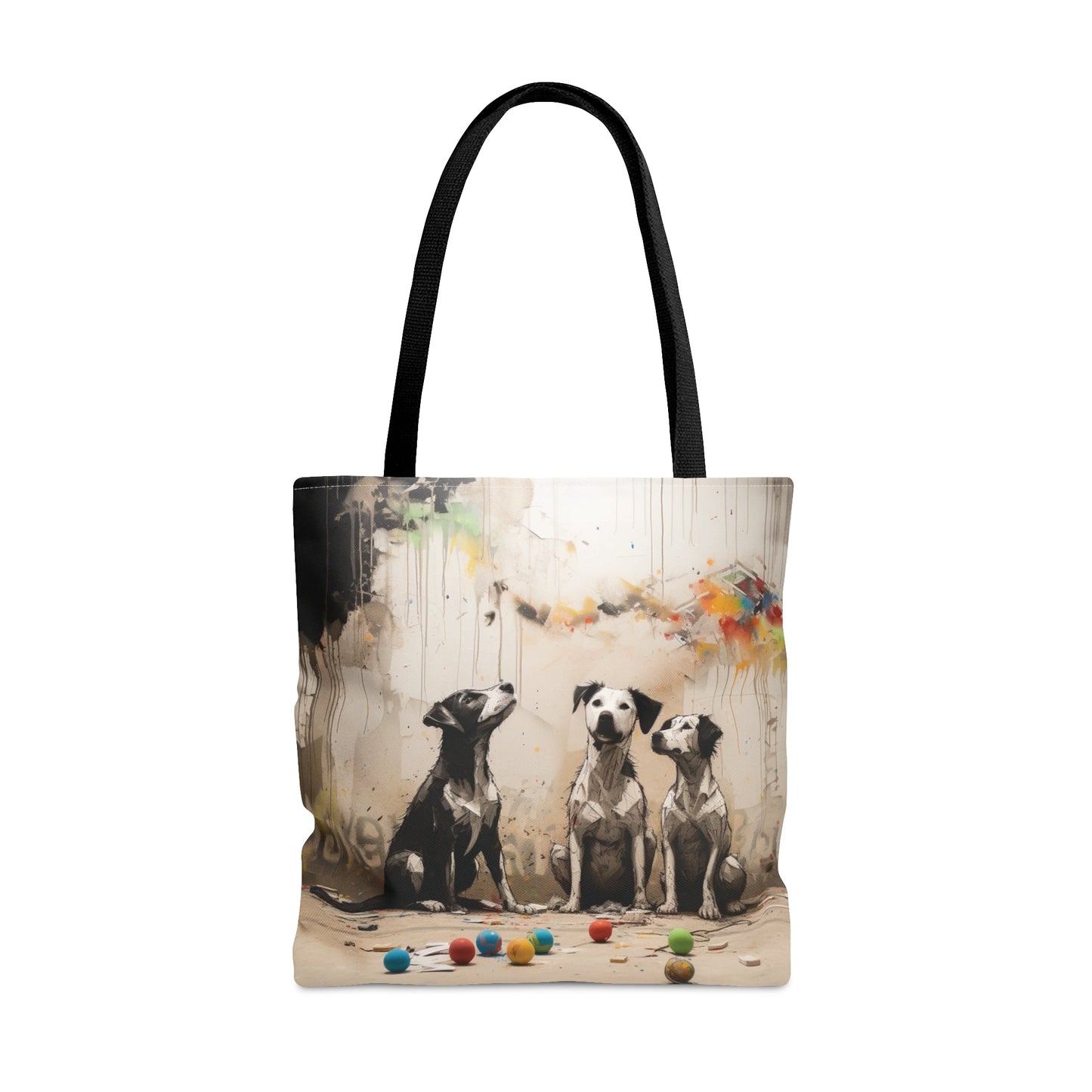 Banksy Style | 3 Dogs Meeting | Tote Bag