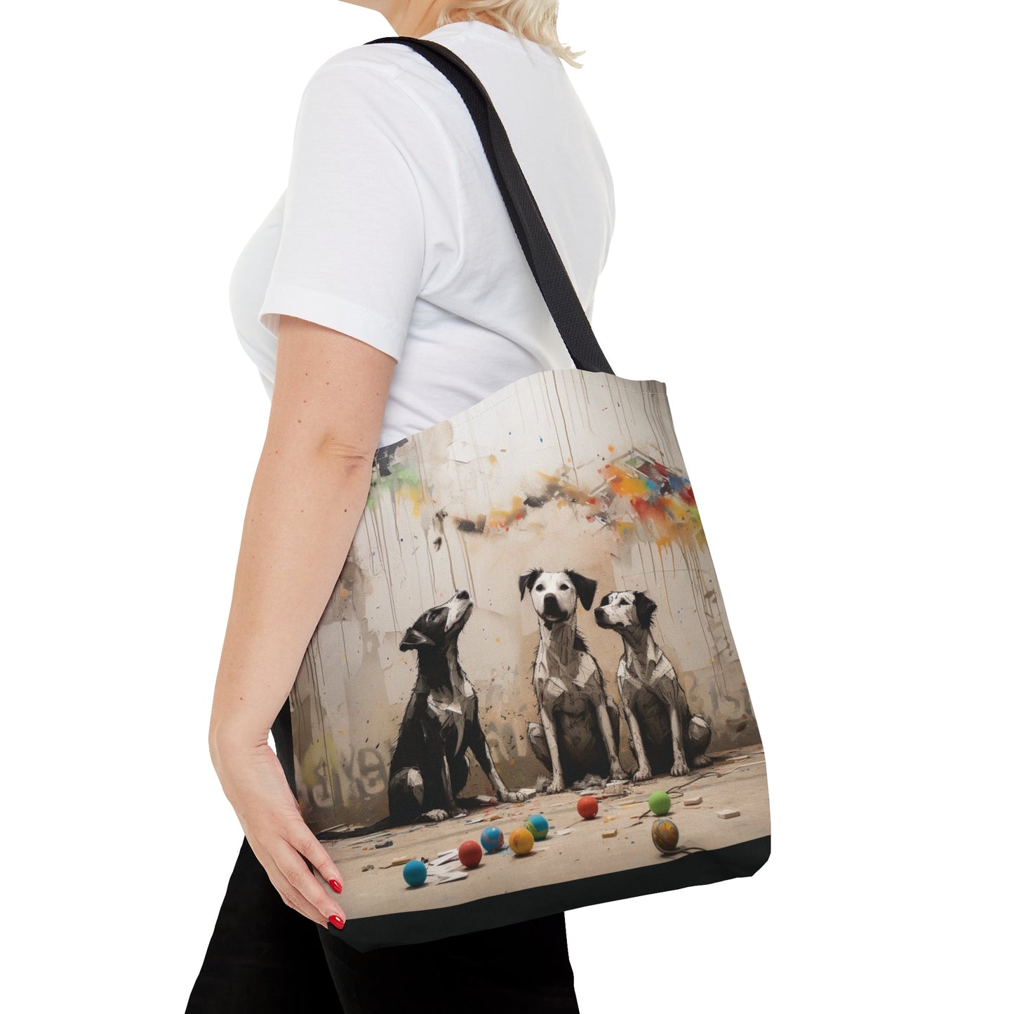 Banksy Style | 3 Dogs Meeting | Tote Bag
