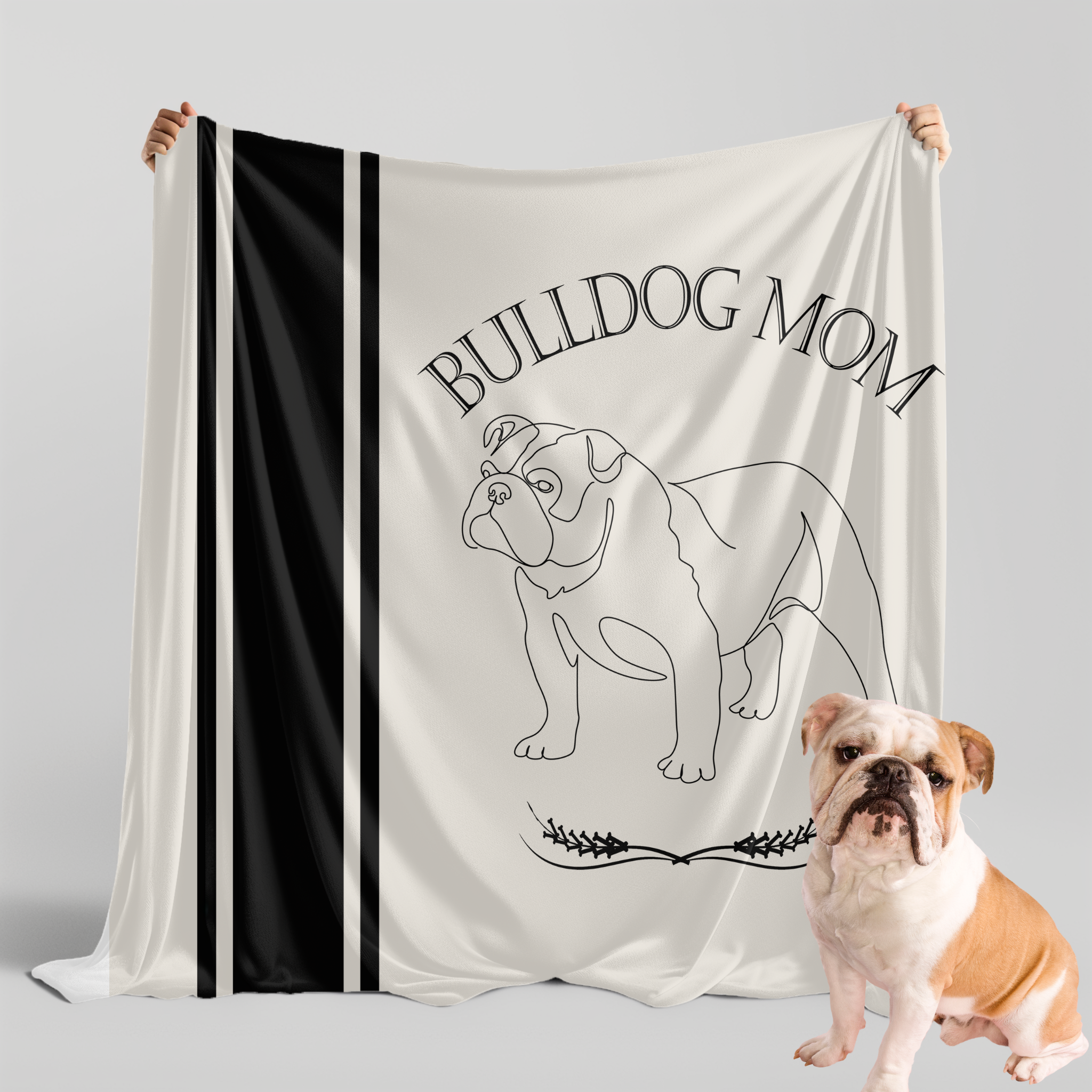 Custom Dog Breed  Farmhouse Striped Design Sherpa Blanket - farmhouse-sherpa-farmhouse-custom-dog-breed-sherpa