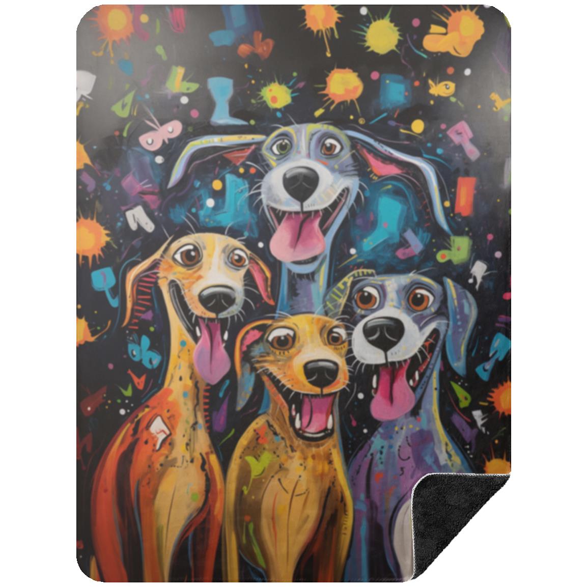 Treat Time Dog Original Art Premium Sherpa Blanket - treat-time-dog-original-art-premium-sherpa-blanket