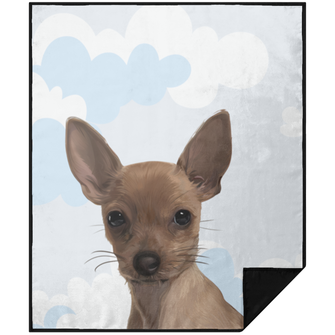 Dog Portrait Sherpa Blanket | Cloudy Day - dog-portrait-blanket-cloudy-day