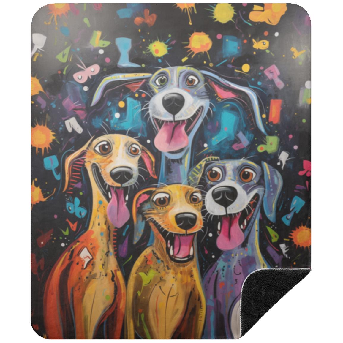 Treat Time Dog Original Art Premium Sherpa Blanket - treat-time-dog-original-art-premium-sherpa-blanket