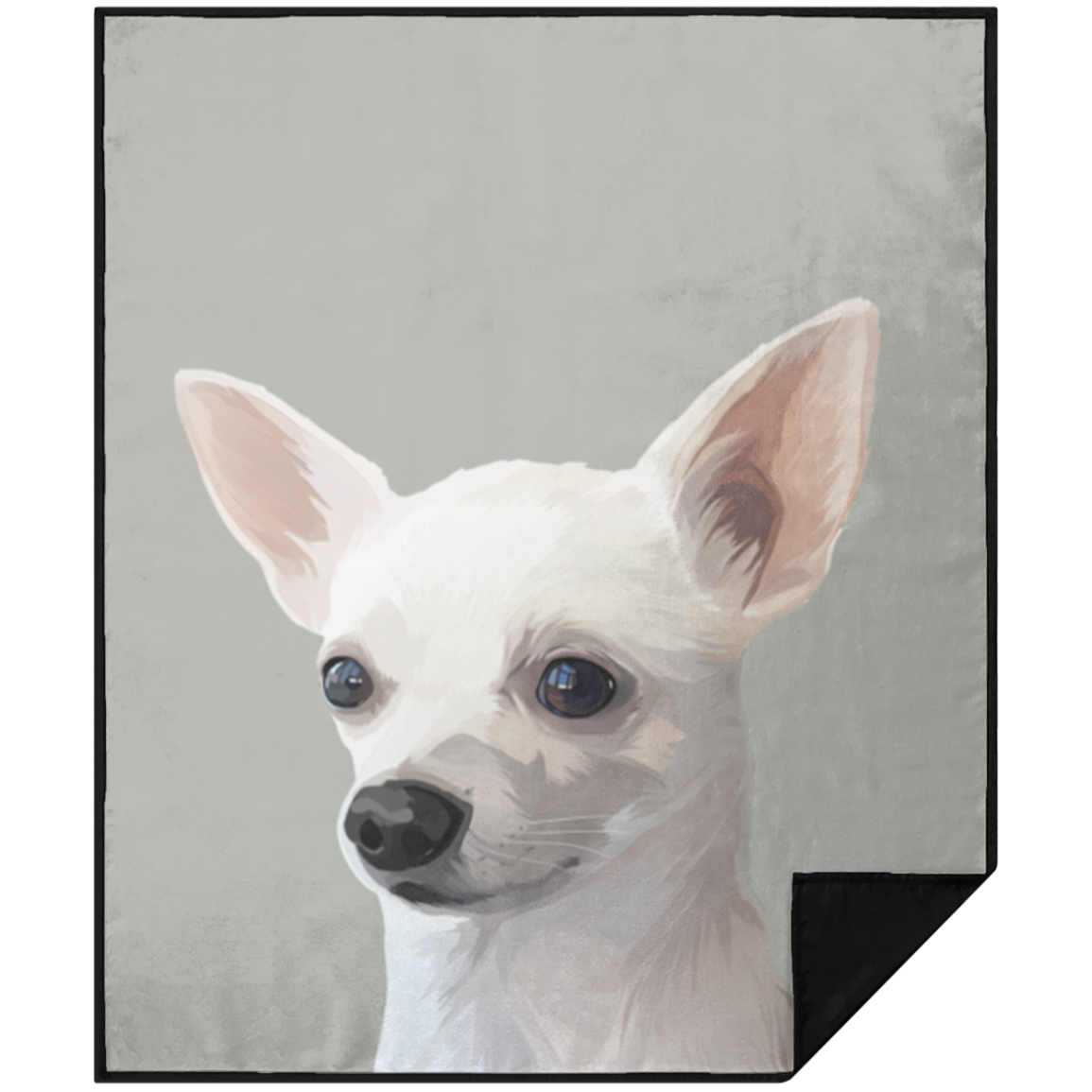 Dog Portrait Sherpa Blanket | Olive - dog-portrait-blanket-olive-green