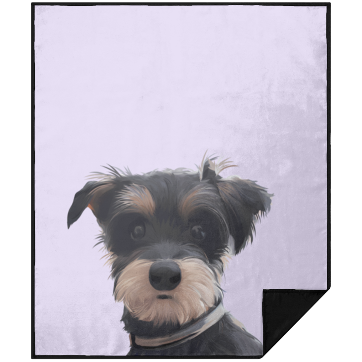 Dog Portrait Sherpa Blanket| Lilac - dog-portrait-blanket-lilac