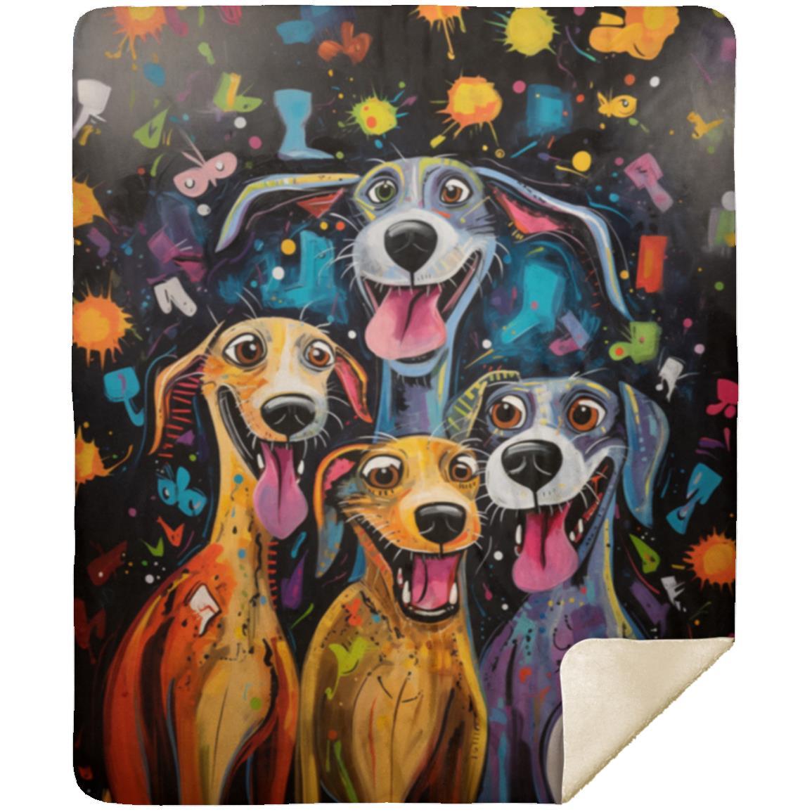 Cookie Time Dog Original Art Premium Sherpa Blanket - untitled-design-1-cookie-time-sherpa-blanket-50x60