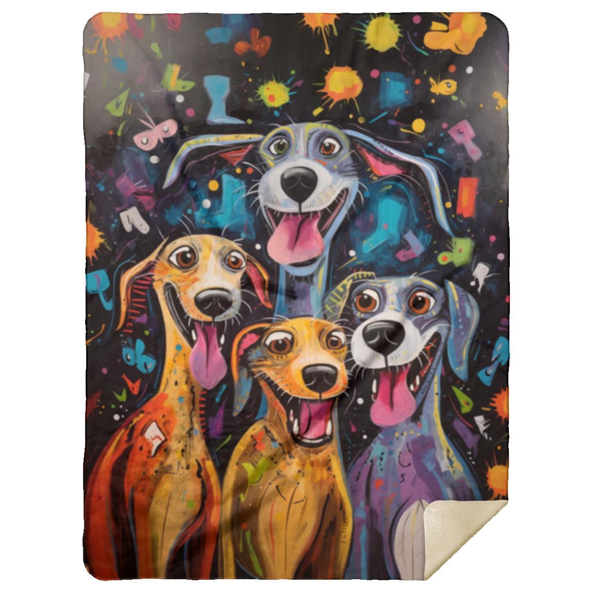 Treat Time Dog Original Art Premium Sherpa Blanket - treat-time-dog-original-art-premium-sherpa-blanket