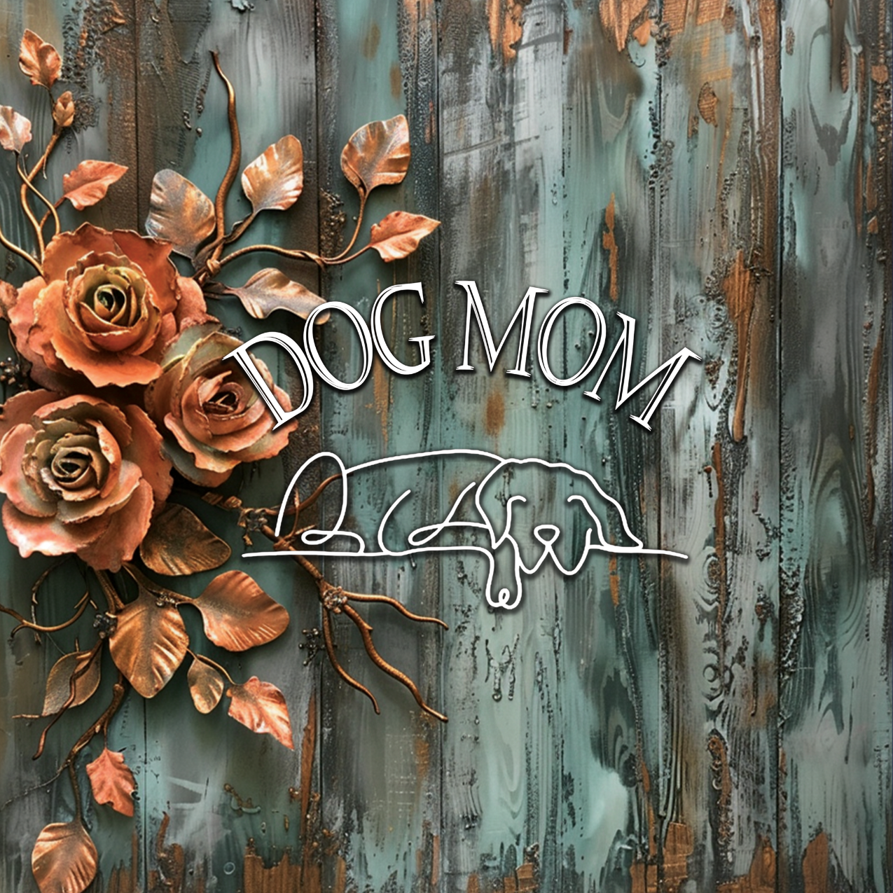 Farmhouse Patina Rose DOG MOM Stone Coaster Set - farmhouse-patina-rose-stone-coasters