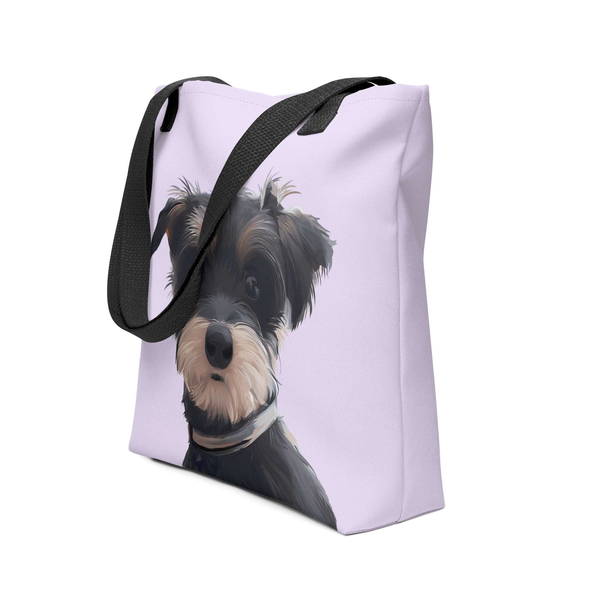 Custom Dog Portrait Tote bag | Lilac - custom-dog-portrait-tote-bag-lilac