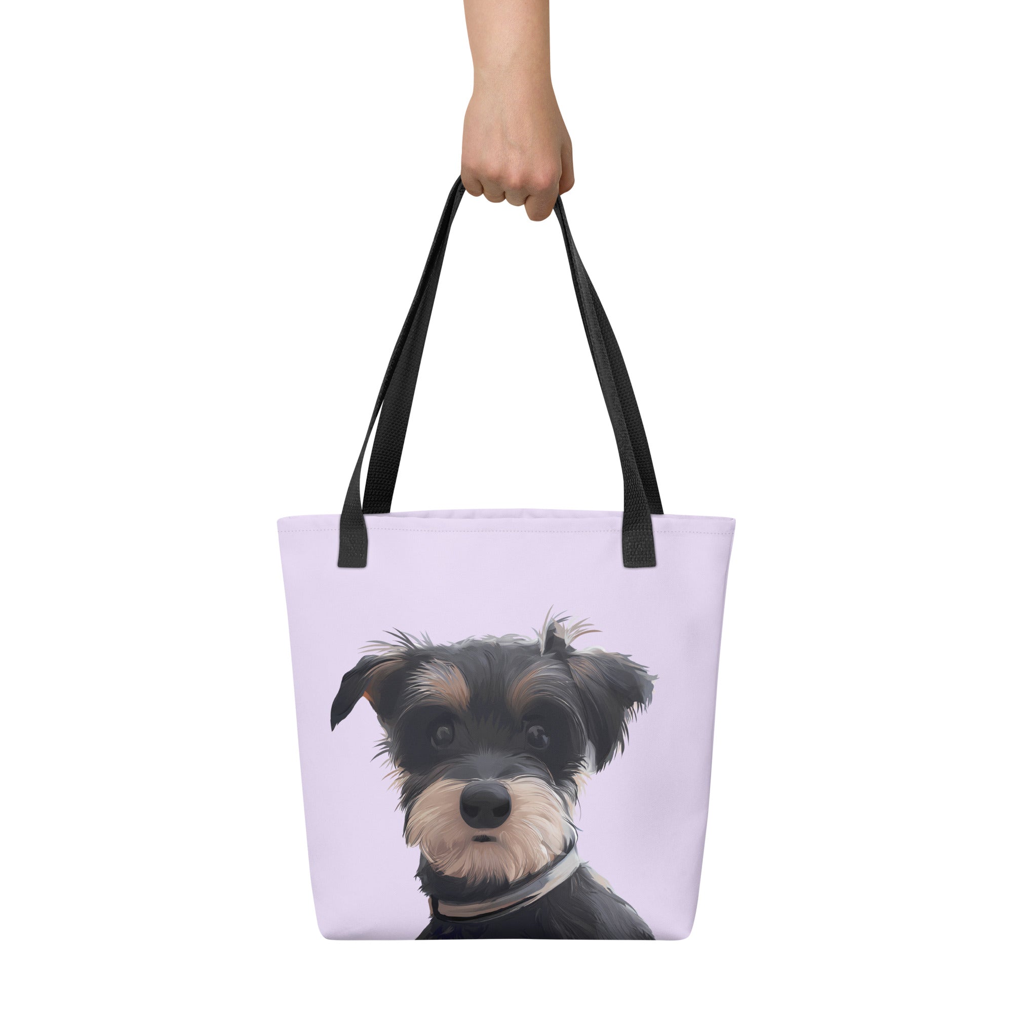 Custom Dog Portrait Tote bag | Lilac - custom-dog-portrait-tote-bag-lilac