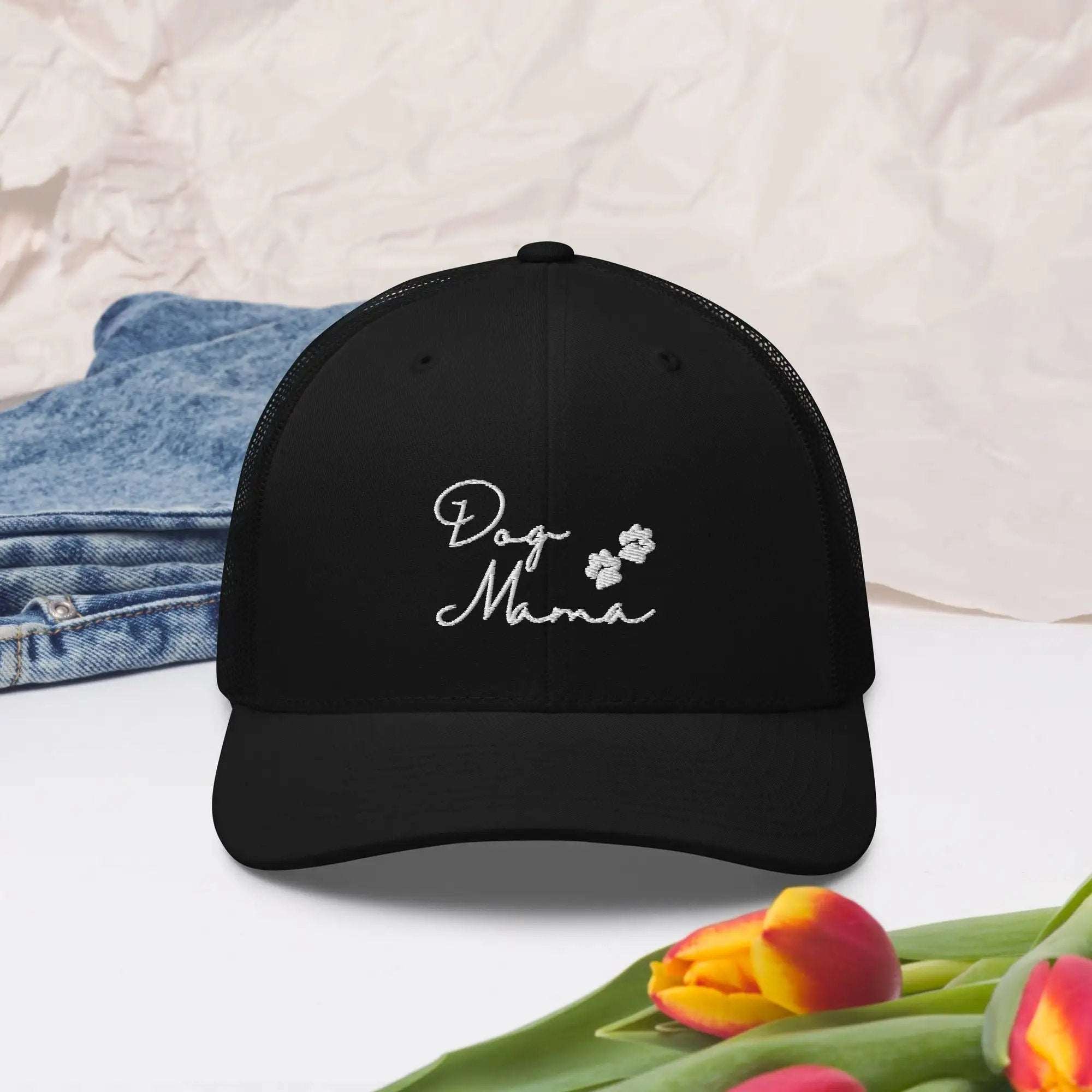 Dog Mama Embroidered Trucker Cap - dog-mama-embroidered-hat