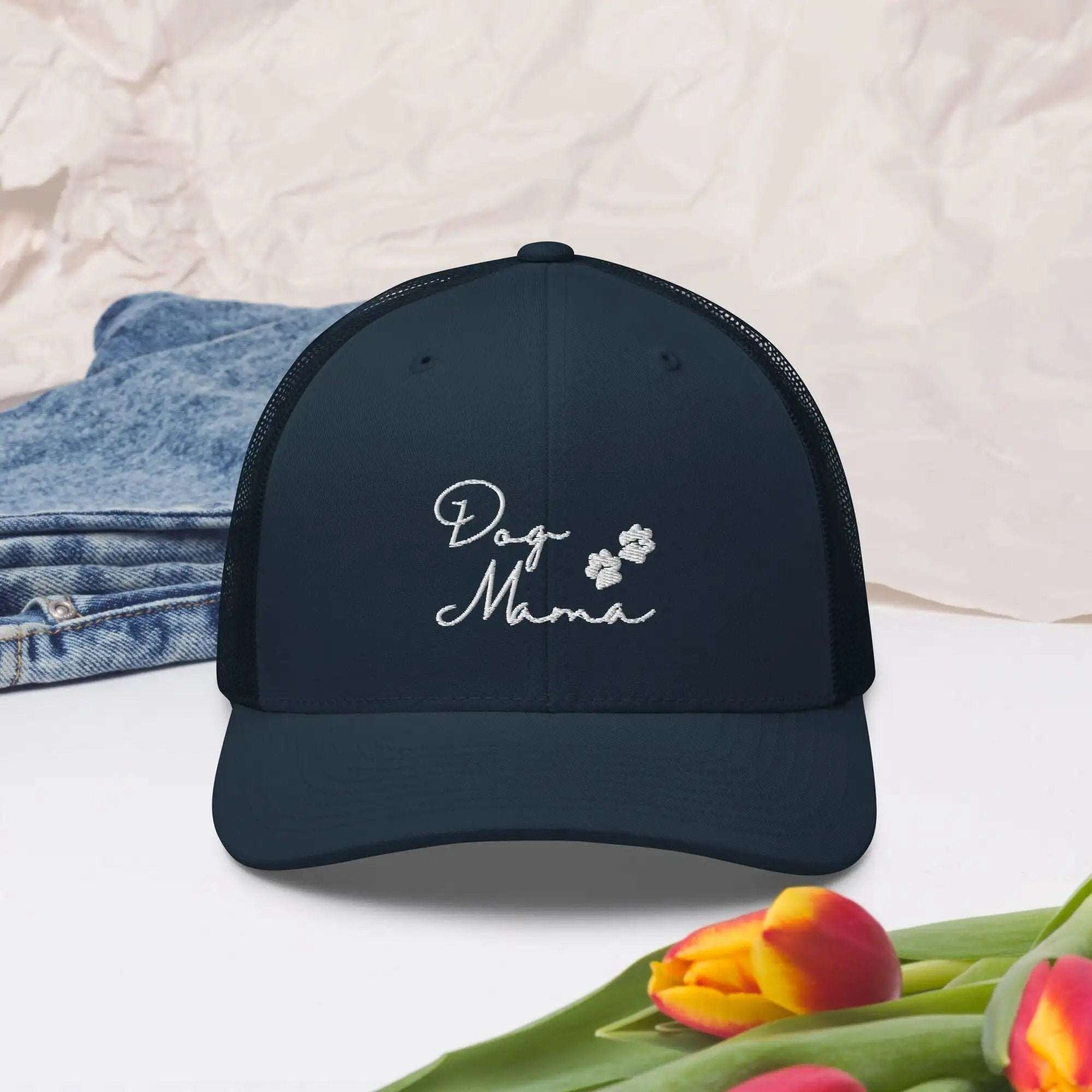 Dog Mama Embroidered Trucker Cap - dog-mama-embroidered-hat