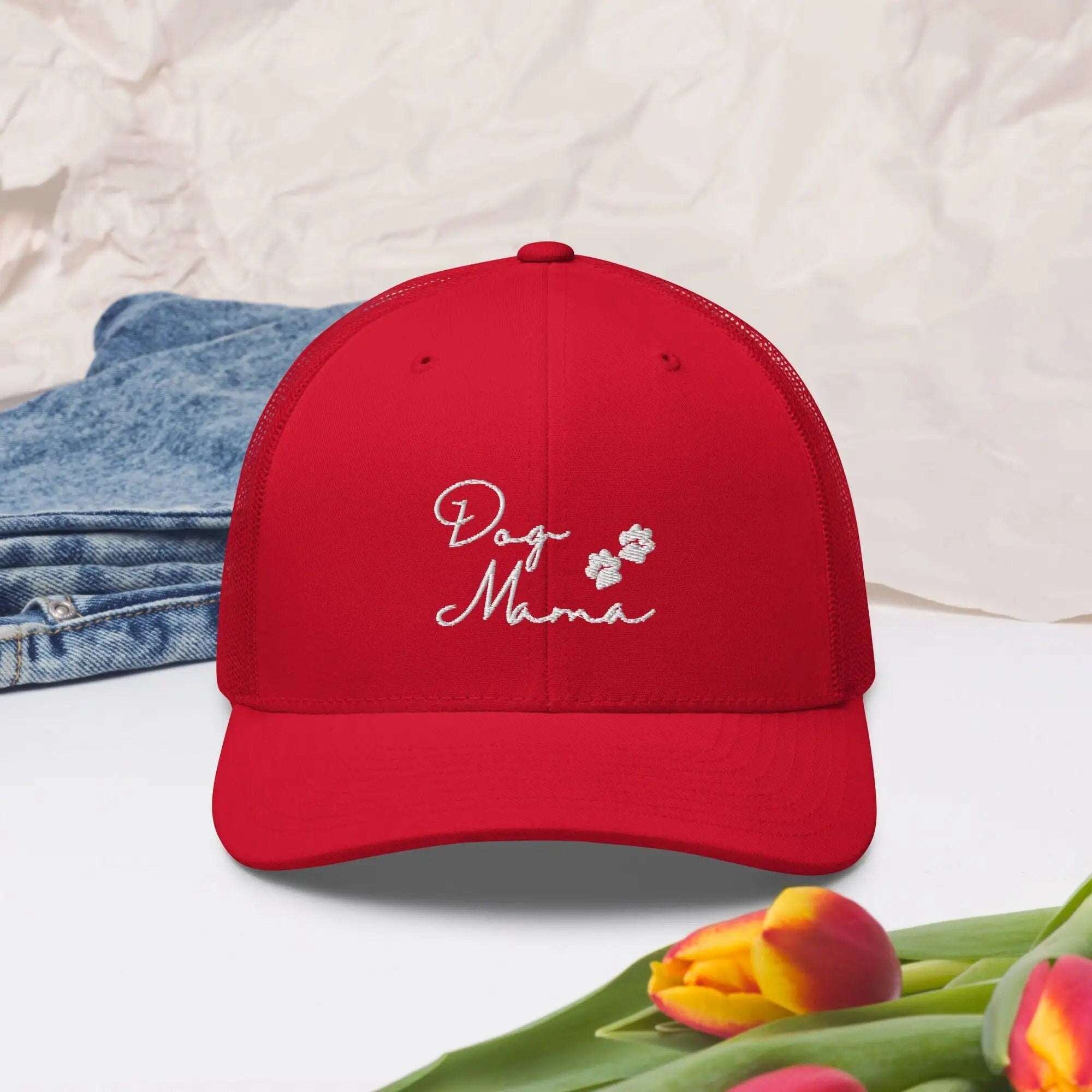 Dog Mama Embroidered Trucker Cap - dog-mama-embroidered-hat