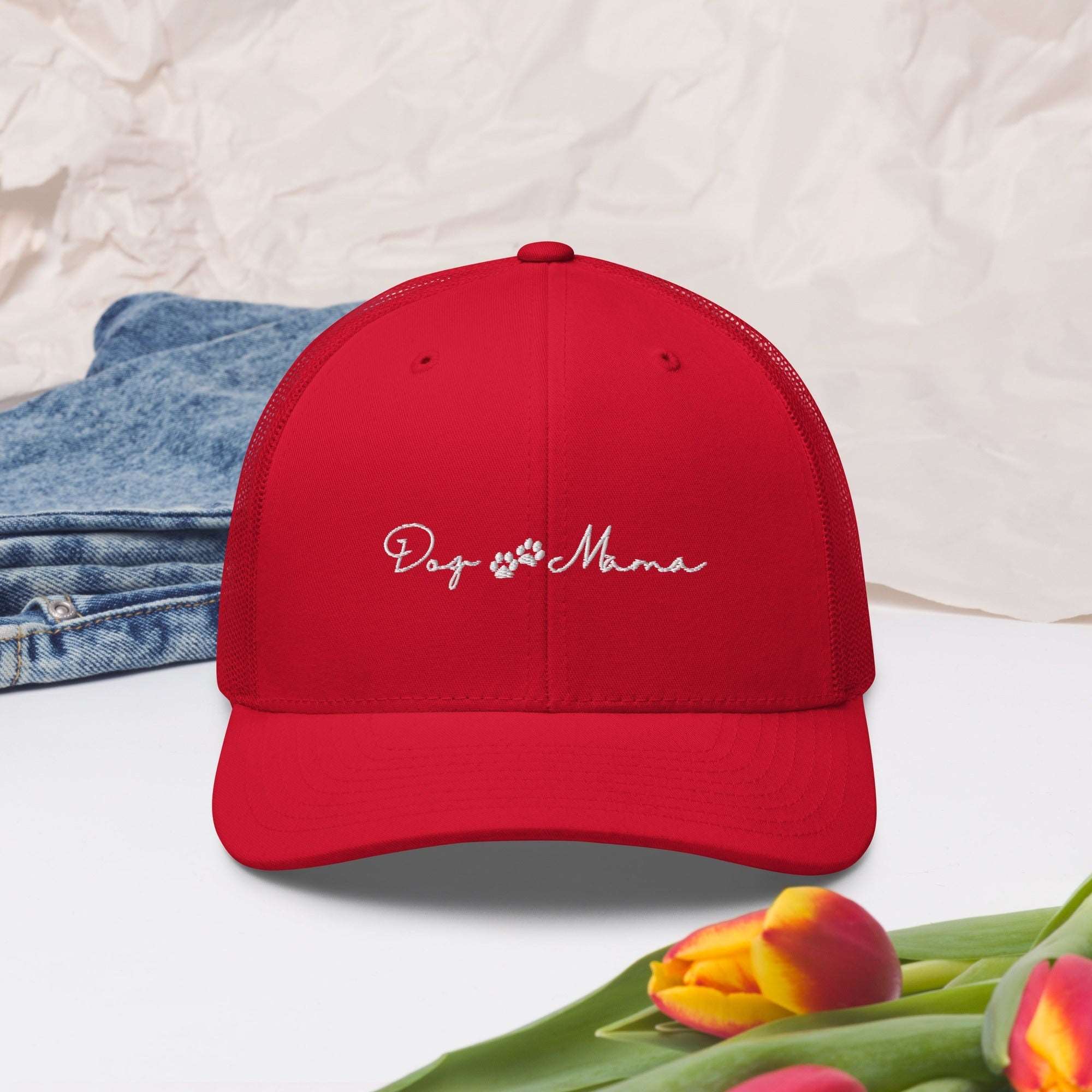 Dog Mama Embroidered Trucker Cap - dog-mama-embroidered-hat