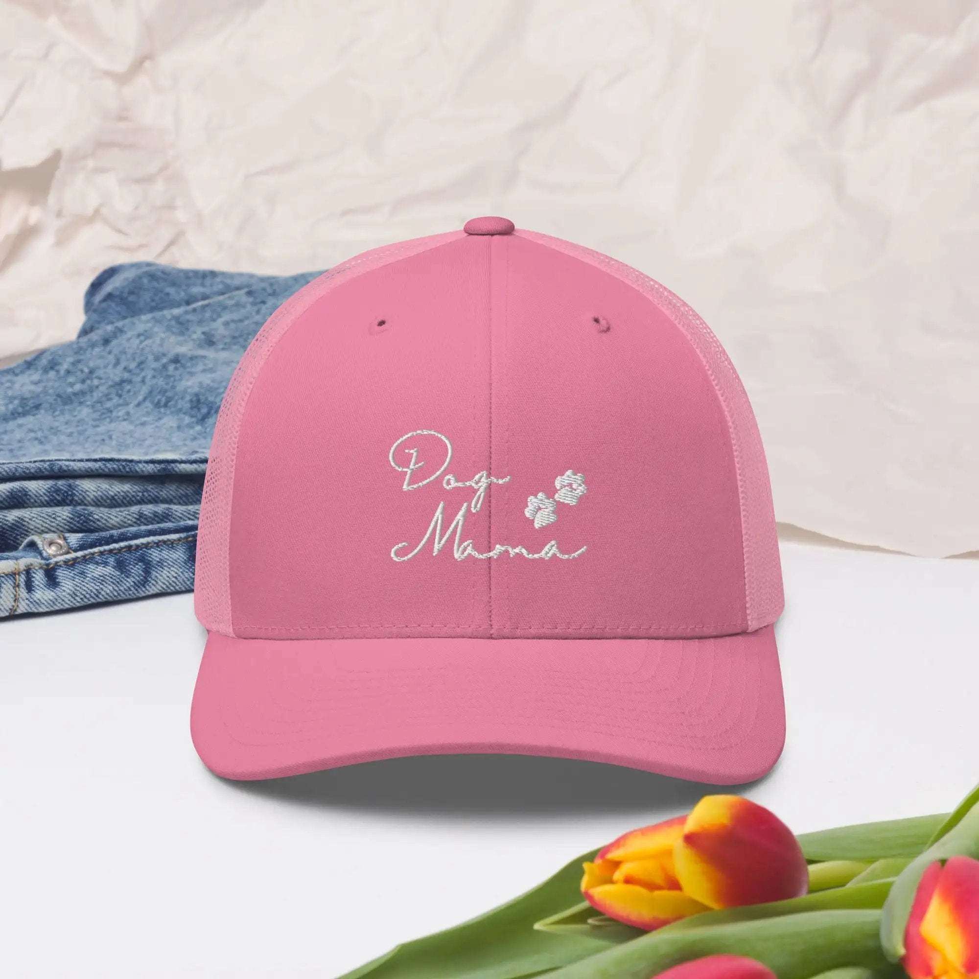 Dog Mama Embroidered Trucker Cap - dog-mama-embroidered-hat