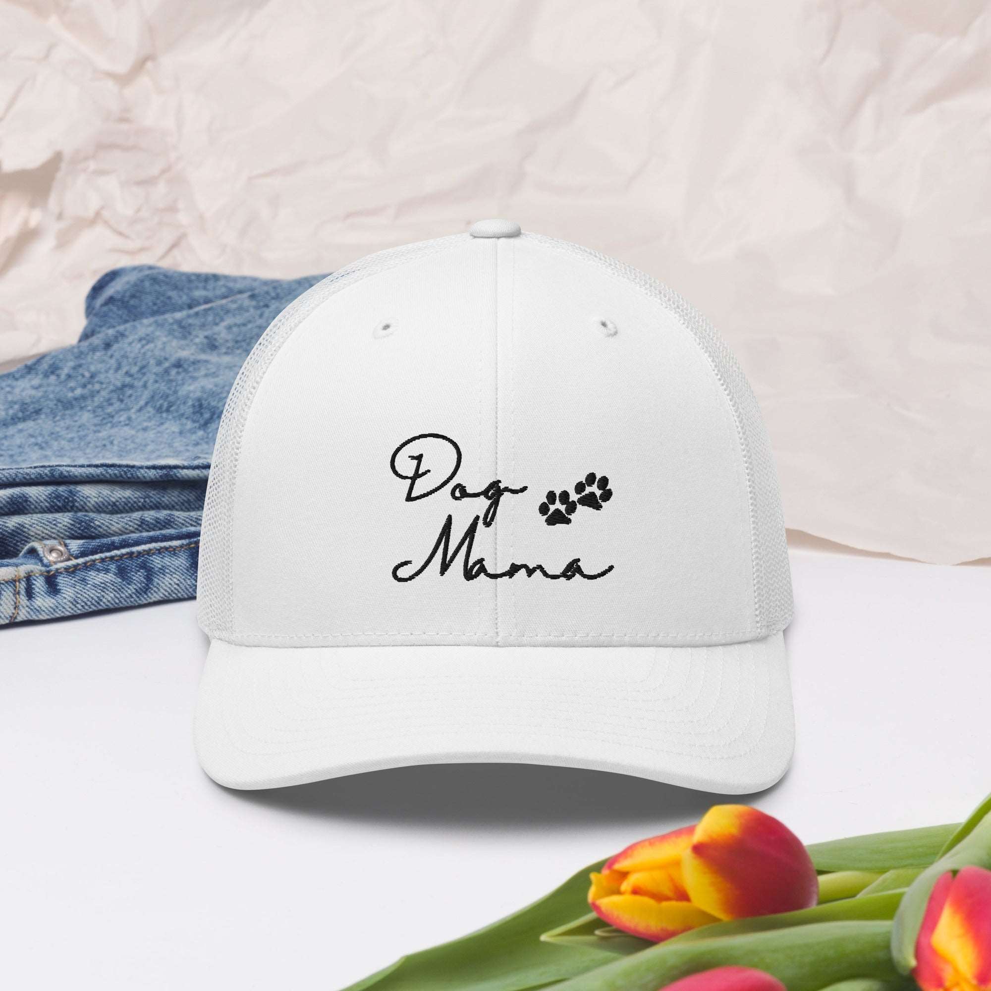 Dog Mama Embroidered Trucker Cap - dog-mama-embroidered-hat