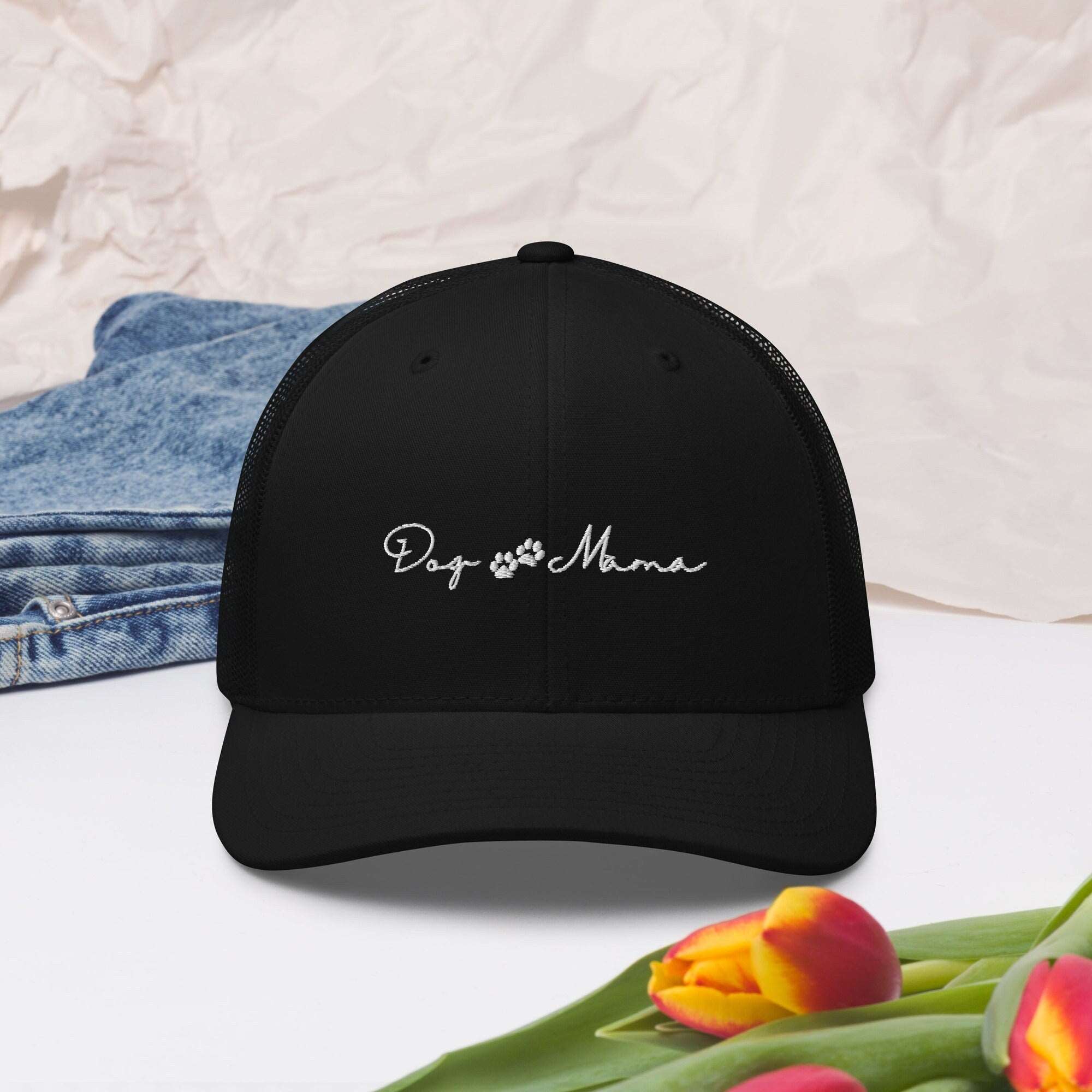 Dog Mama Embroidered Trucker Cap - dog-mama-embroidered-hat