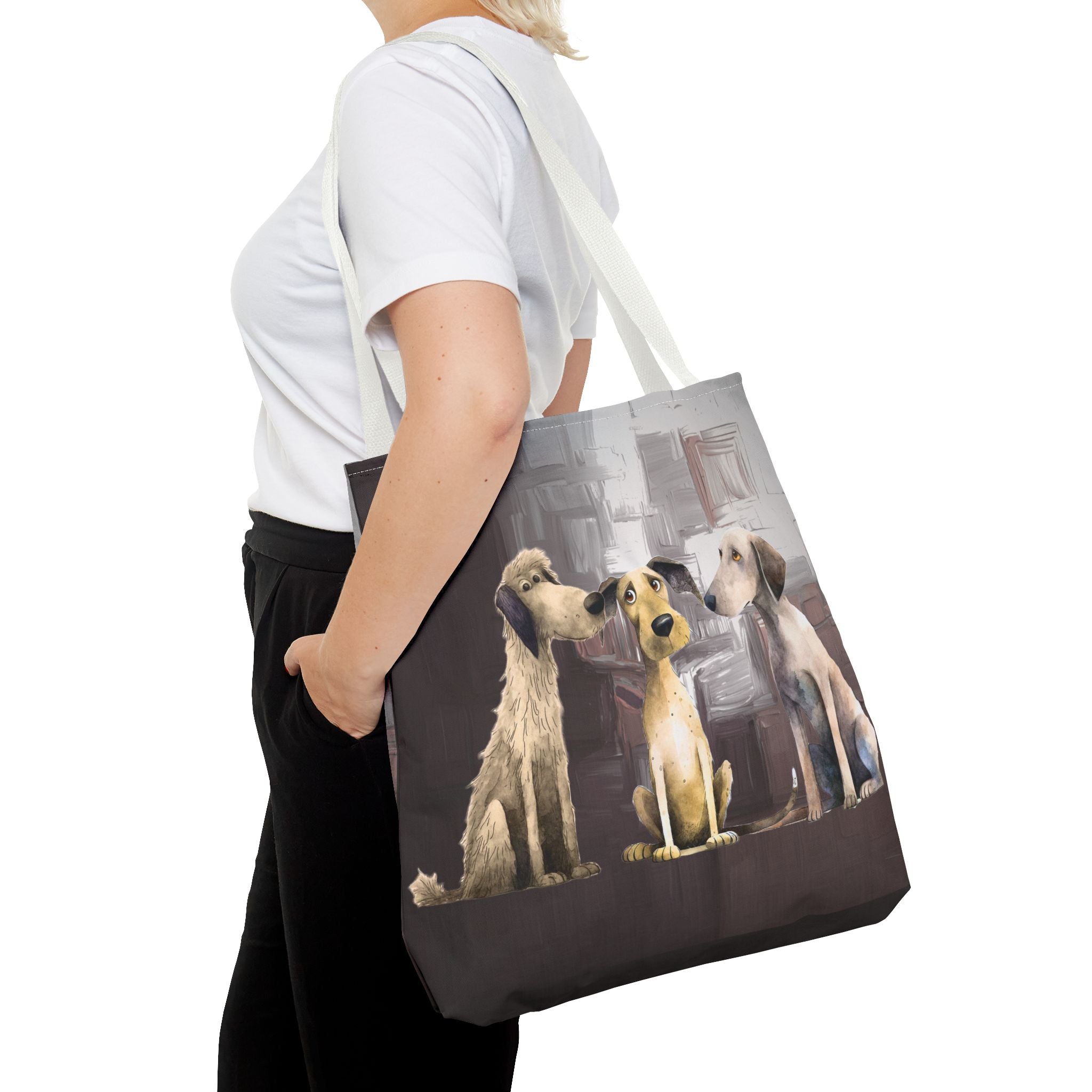 Puppy Pack Whimsical Dog Art Poly Tote