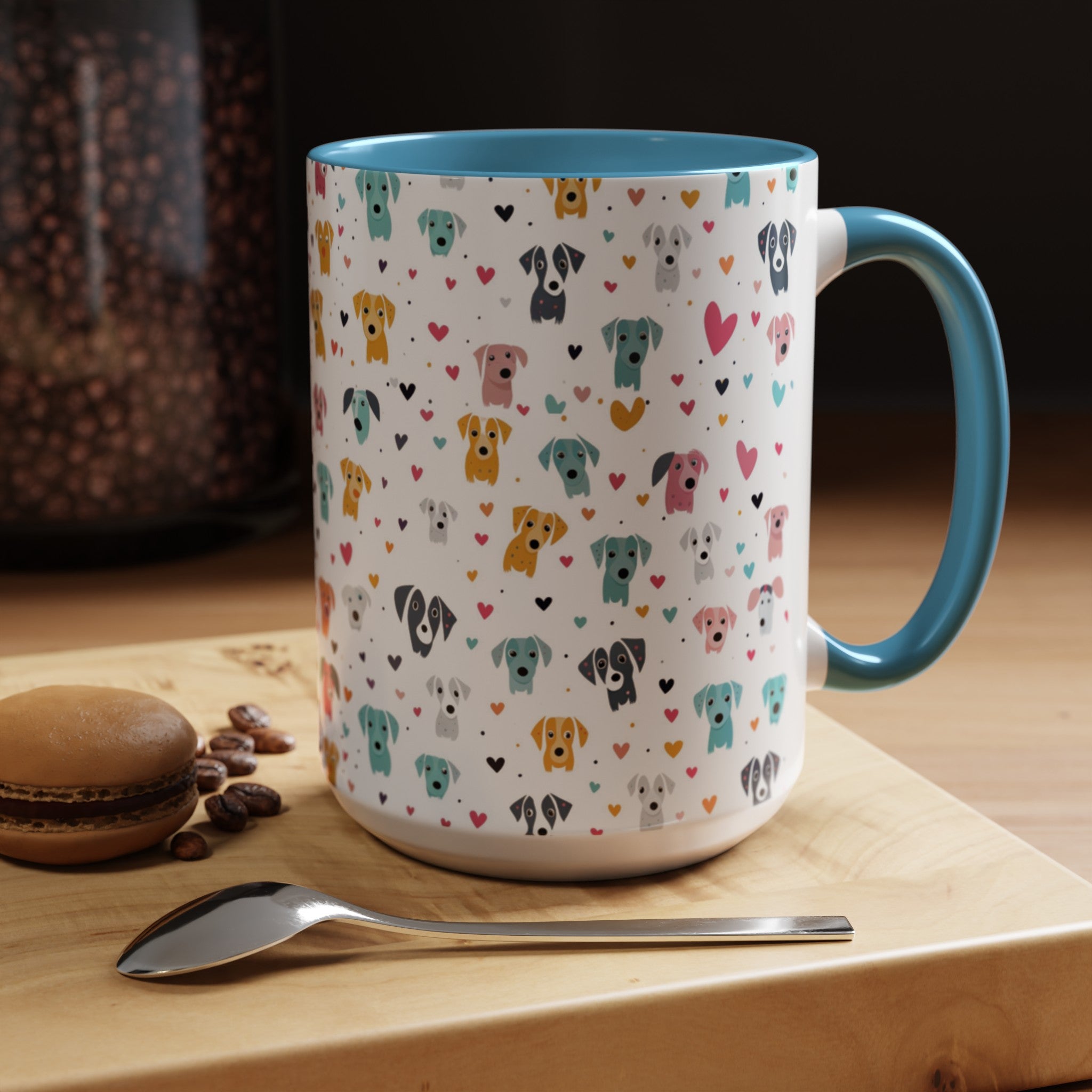 Hearts n' Pups Dog Themed Ceramic Coffee or Tea Mug - hearts-n-pups-dog-themed-ceramic-coffee-or-tea-mug