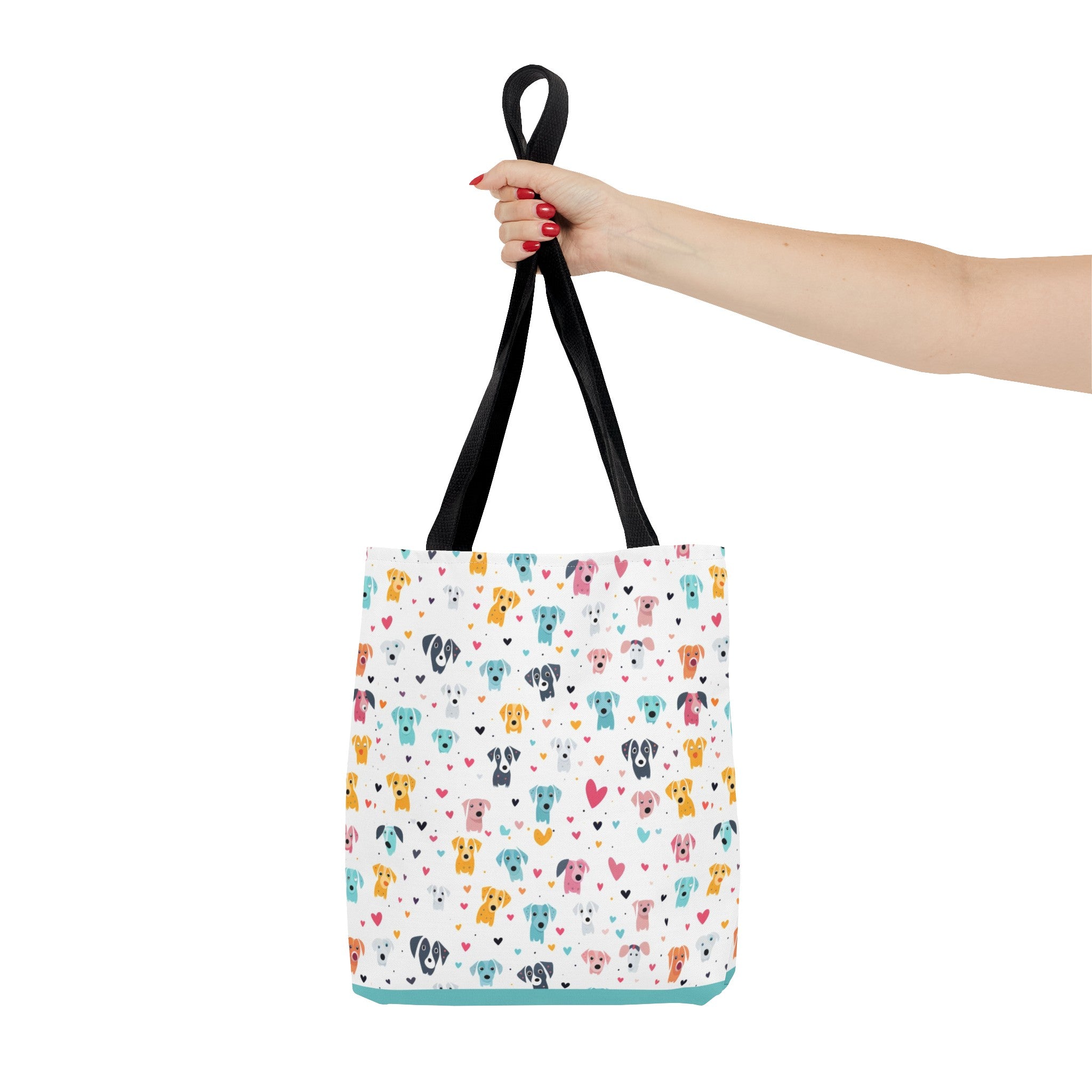 Hearts n' Pups Whimsical Dog Icon Themed Tote Bag - hearts-n-pups-whimsical-dog-icon-themed-tote-bag