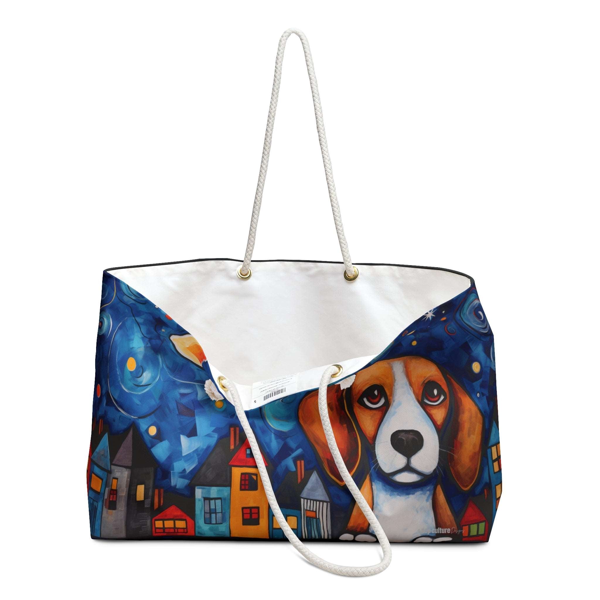 Artist-Inspired Beagle Dog Art Large Market Tote Bag - artist-inspired-beagle-dog-art-large-market-tote-bag