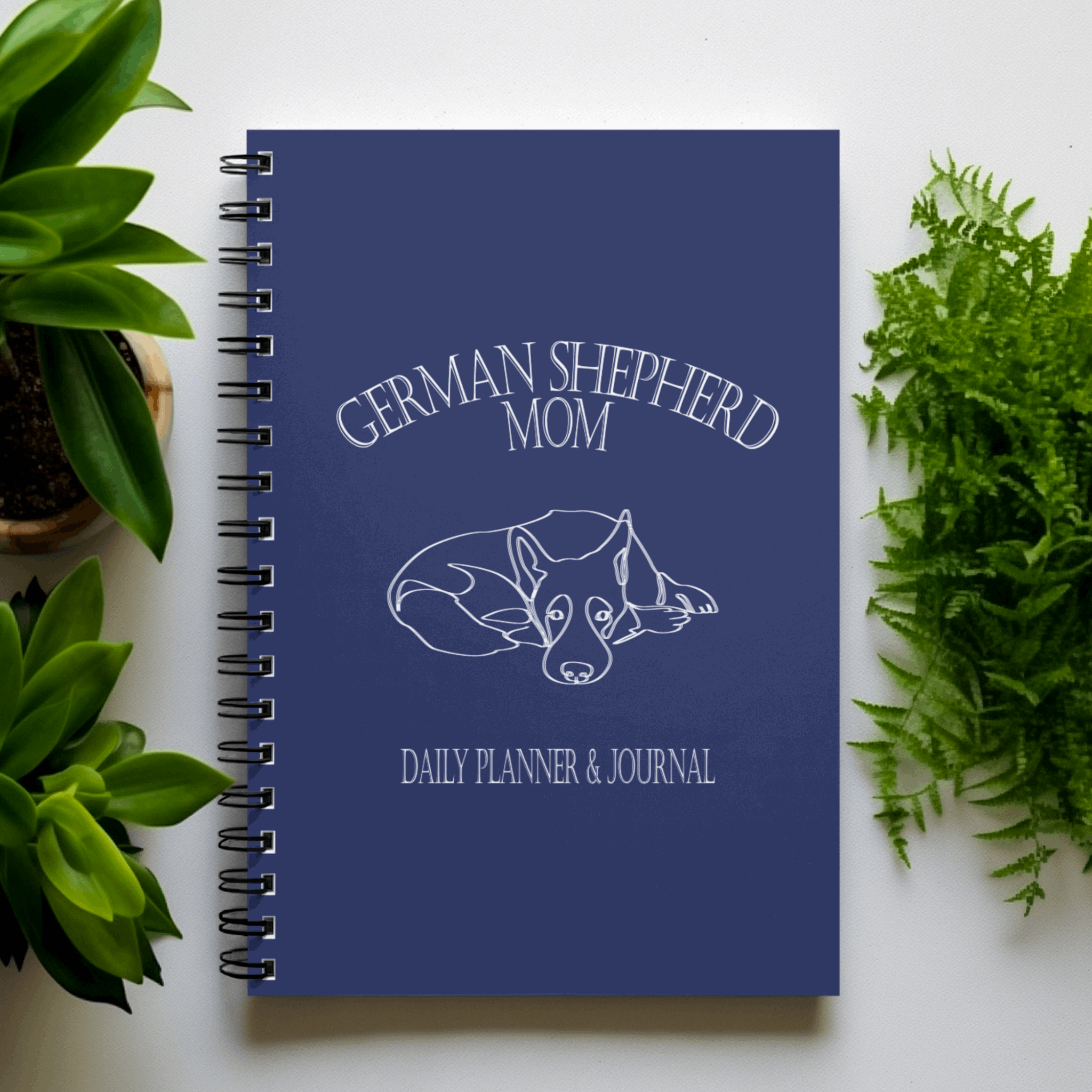 Customizable Dog Breed Line Art Design Daily Planner | Special Dog Pages - any-dog-breed-customizable-dog-mom-line-art-design-daily-planner-special-dog-pages